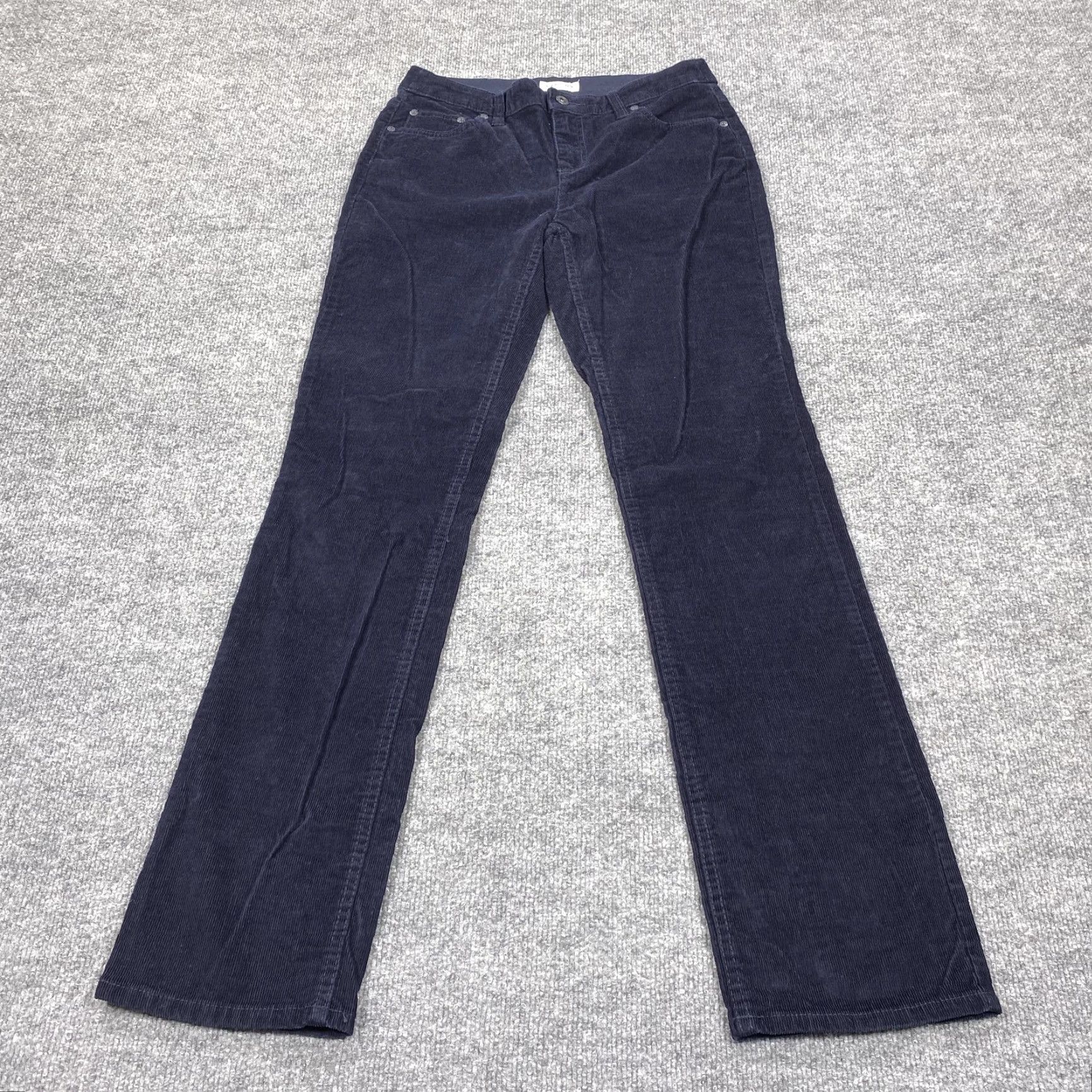 Vintage St. John's Bay Jeans Womens 4 Blue Corduroy Straight Stretch Mid Rise Pants Shirt? Size 27" / US 4 / IT 40 - 2 Thumbnail