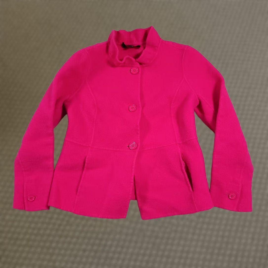 Talbots VINTAGE? No — Talbots Jacket Women’s 4 Pink Wool Blend Button Up Career Blazer Cropped Shirt? Size S / US 4 / IT 40 - 1 Thumbnail