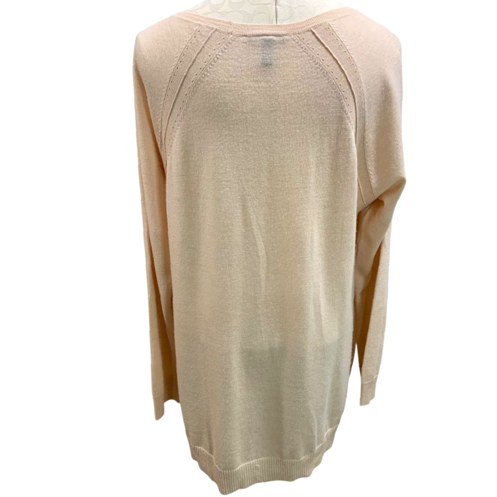 Eileen Fisher Womens Sweater Italian Yarn Beige Lightweight XL