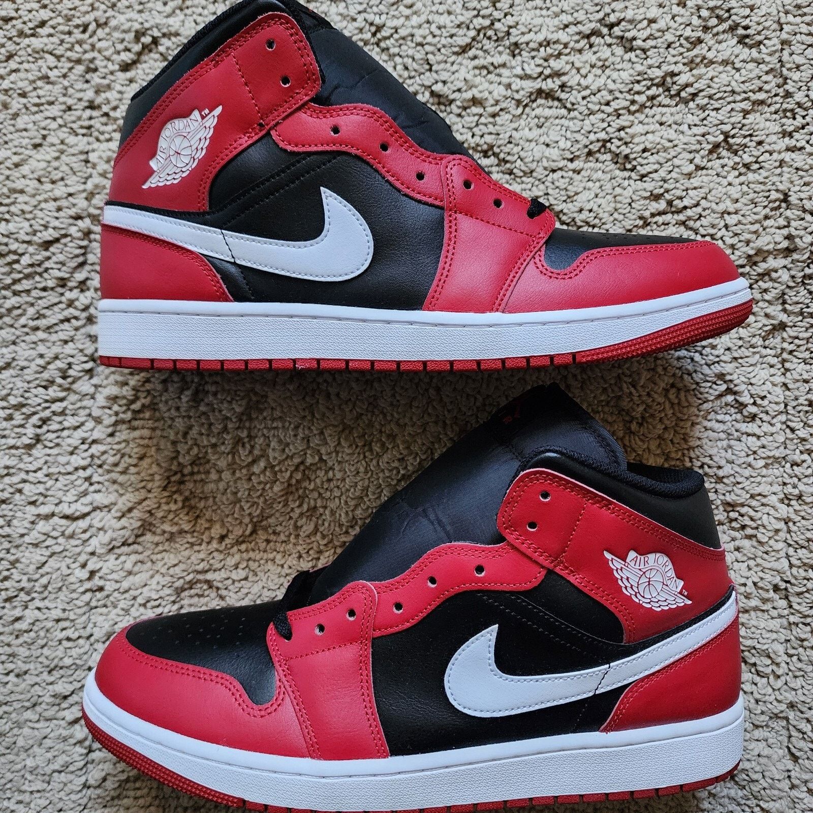 Jordan Brand Air Jordan 1 Mid Gym Red Black White Pre-Owned Sz 12 Size US 12 / EU 45 - 2 Thumbnail