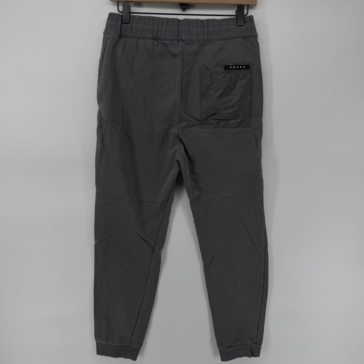Prada Prada Charcoal Grey Cotton Sweatpants Nylon Back Joggers Size US 30 / EU 46 - 2 Thumbnail