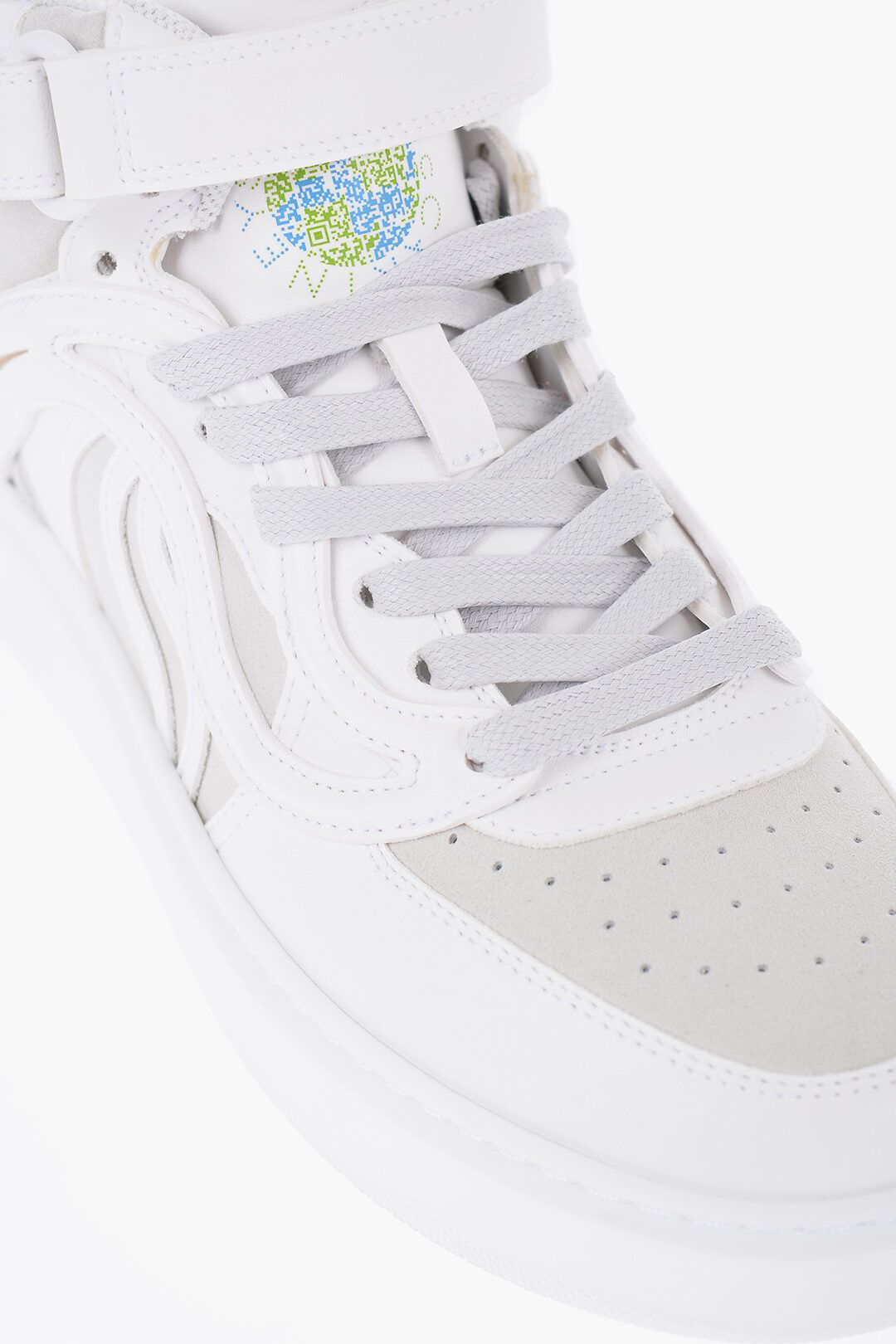 Stella McCartney og1mm0824 Leather S-Wave High-Top Sneakers in White Size US 8 / IT 38 - 4 Thumbnail