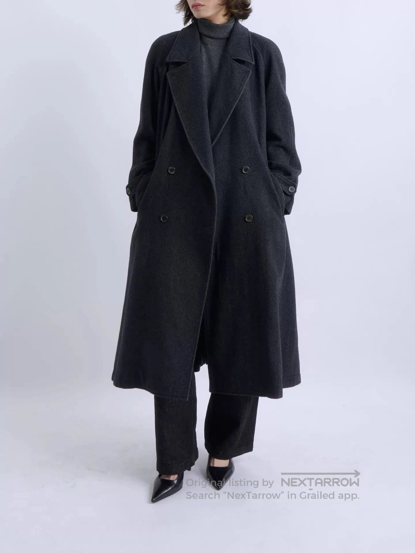 Kenzo Black Long Double-Breasted Coat Size S. Size US S / EU 44-46 / 1 - 1 Thumbnail