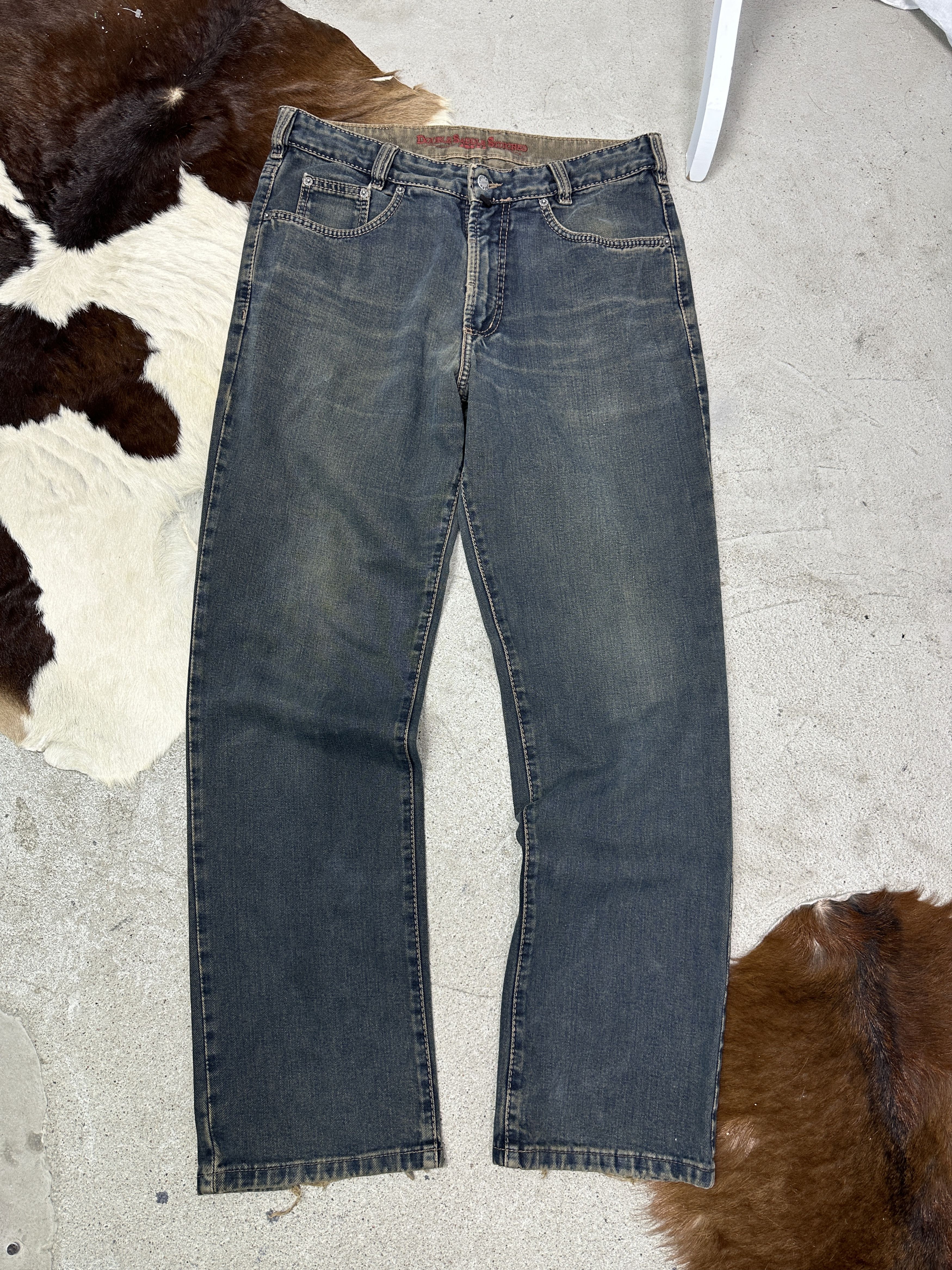 Vintage Vintage Denim Streetwear Rotten Green Baggy Jeans Y2K Size 25" / US 0 / IT 36 - 2 Thumbnail