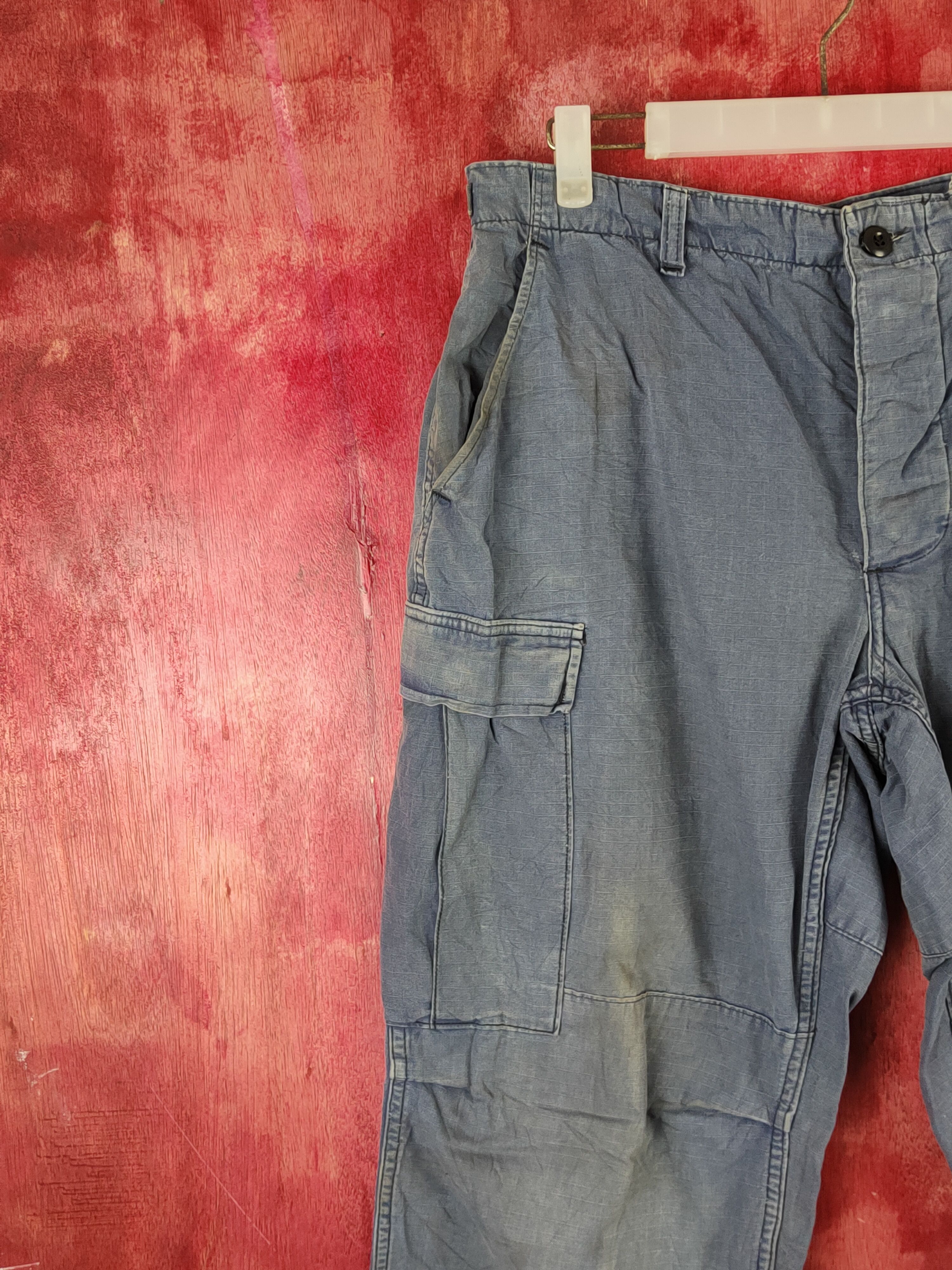 Japanese Brand Blue Faded Multipocket Cargo Pants #S1790
