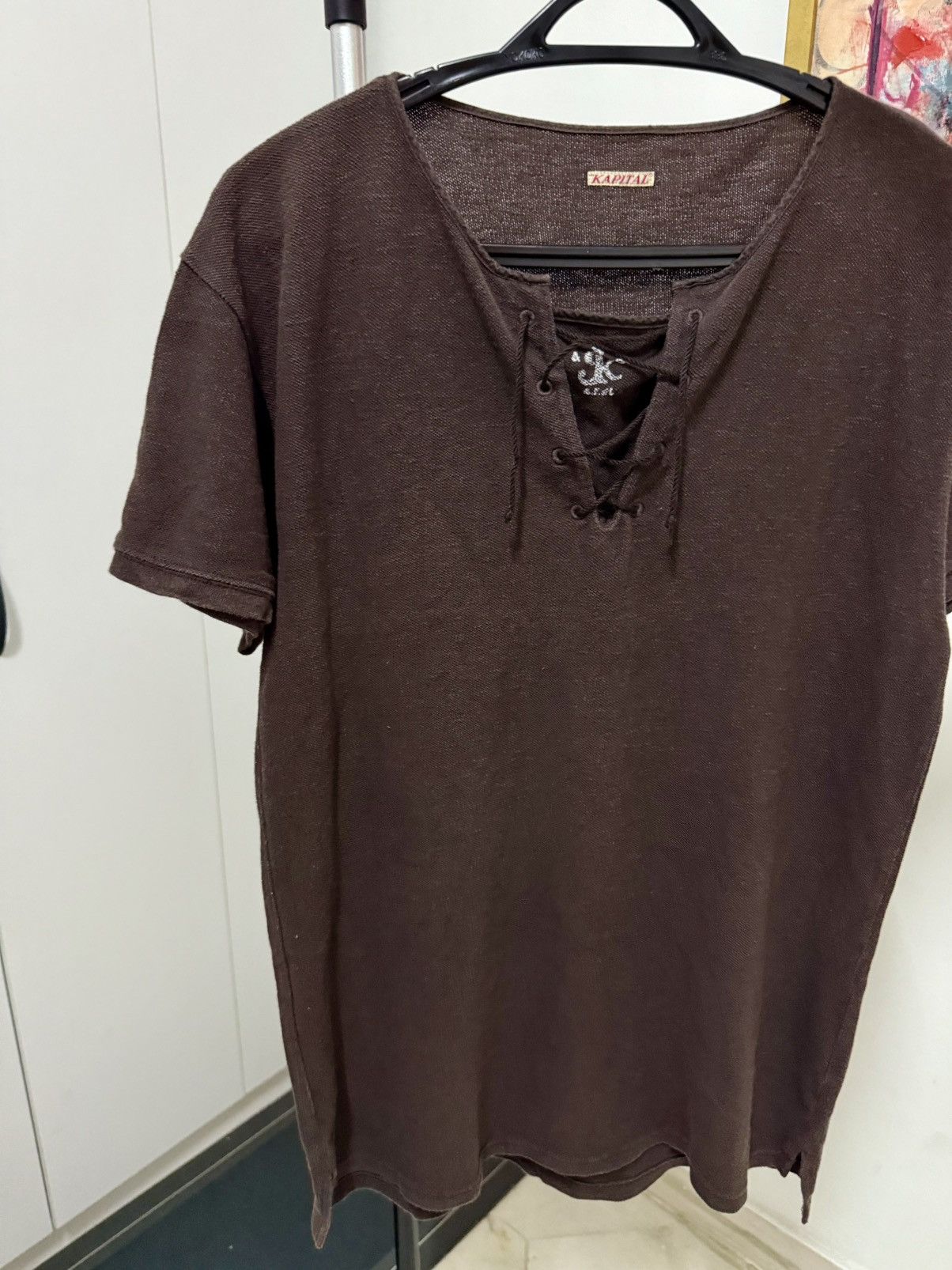 Kapital Kapital short-sleeve lace-up henley tshirt Size US M / EU 48-50 / 2 - 4 Thumbnail