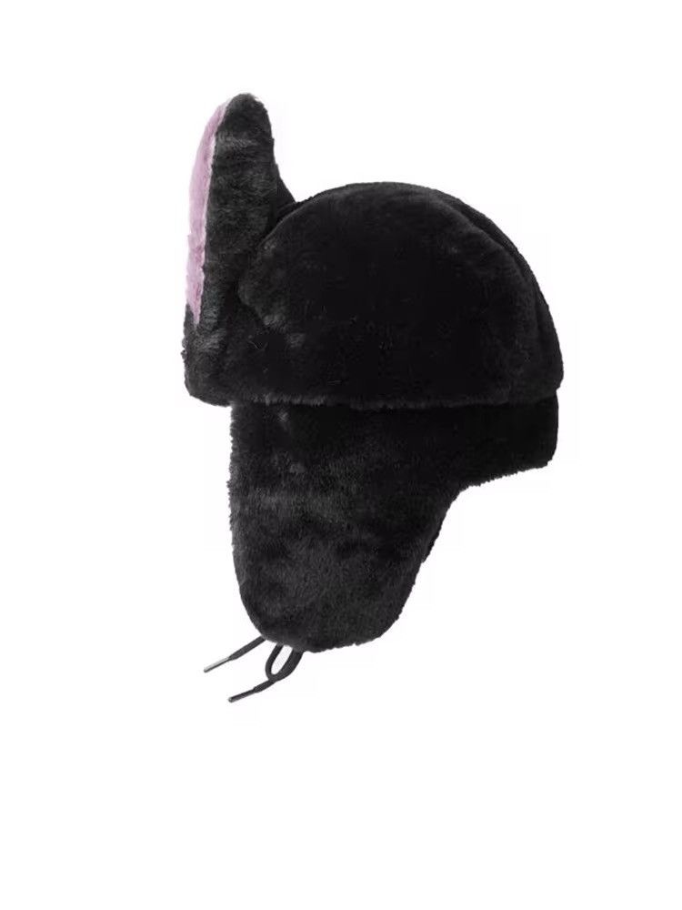Japanese Brand × Vintage Y2K Cartoon Black wolf Ushanka Cute Winter Hat Size ONE SIZE - 2 Thumbnail