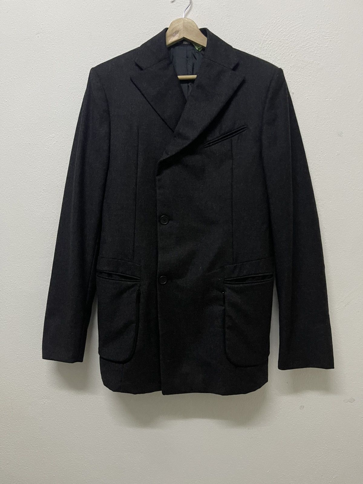 Gianfranco Ferre 1990s GIANFRANCO FERRE DOUBLE BREAST WOOL COAT RAYON LINEN Size US M / EU 48-50 / 2 - 1 Thumbnail