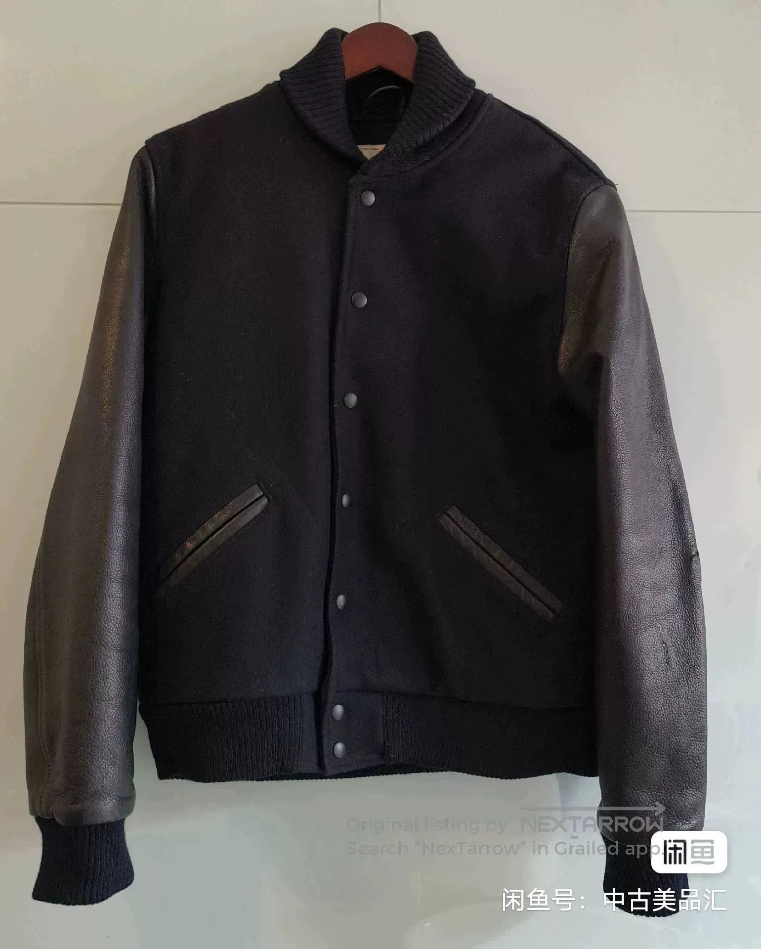 Dehen 1920 American Casual Leather Wool Baseball Jacket. Size US M / EU 48-50 / 2 - 2 Thumbnail