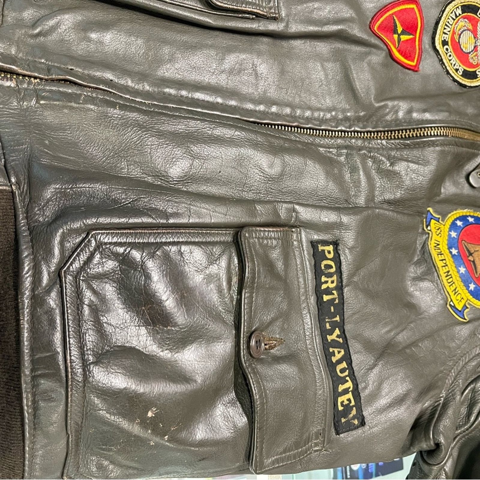 Vintage Vtg WW2 Marine Corp Cockpit Top Gun G-1 Leather Jacket Size US L / EU 52-54 / 3 - 7 Thumbnail
