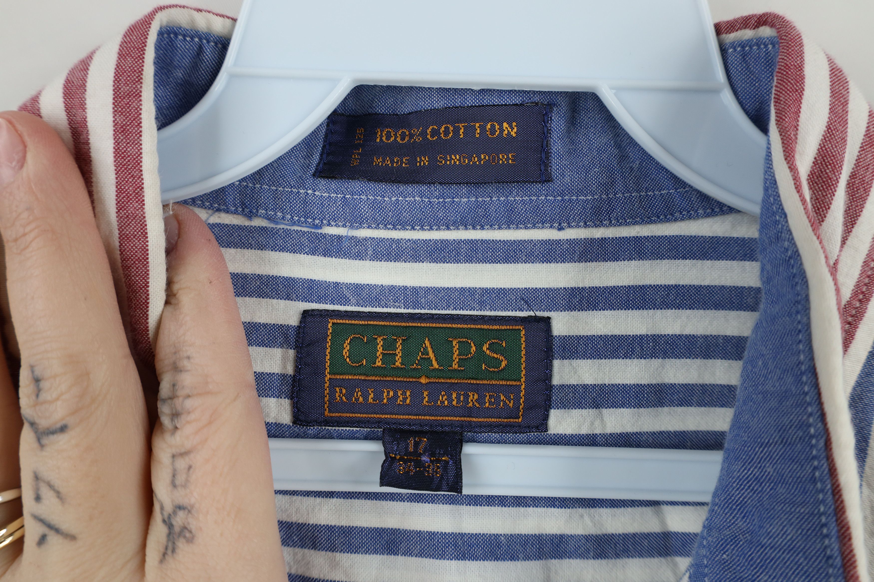 Polo Ralph Lauren Vintage 90s Chaps Ralph Lauren Striped Oxford Button Shirt Size US M / EU 48-50 / 2 - 6 Thumbnail