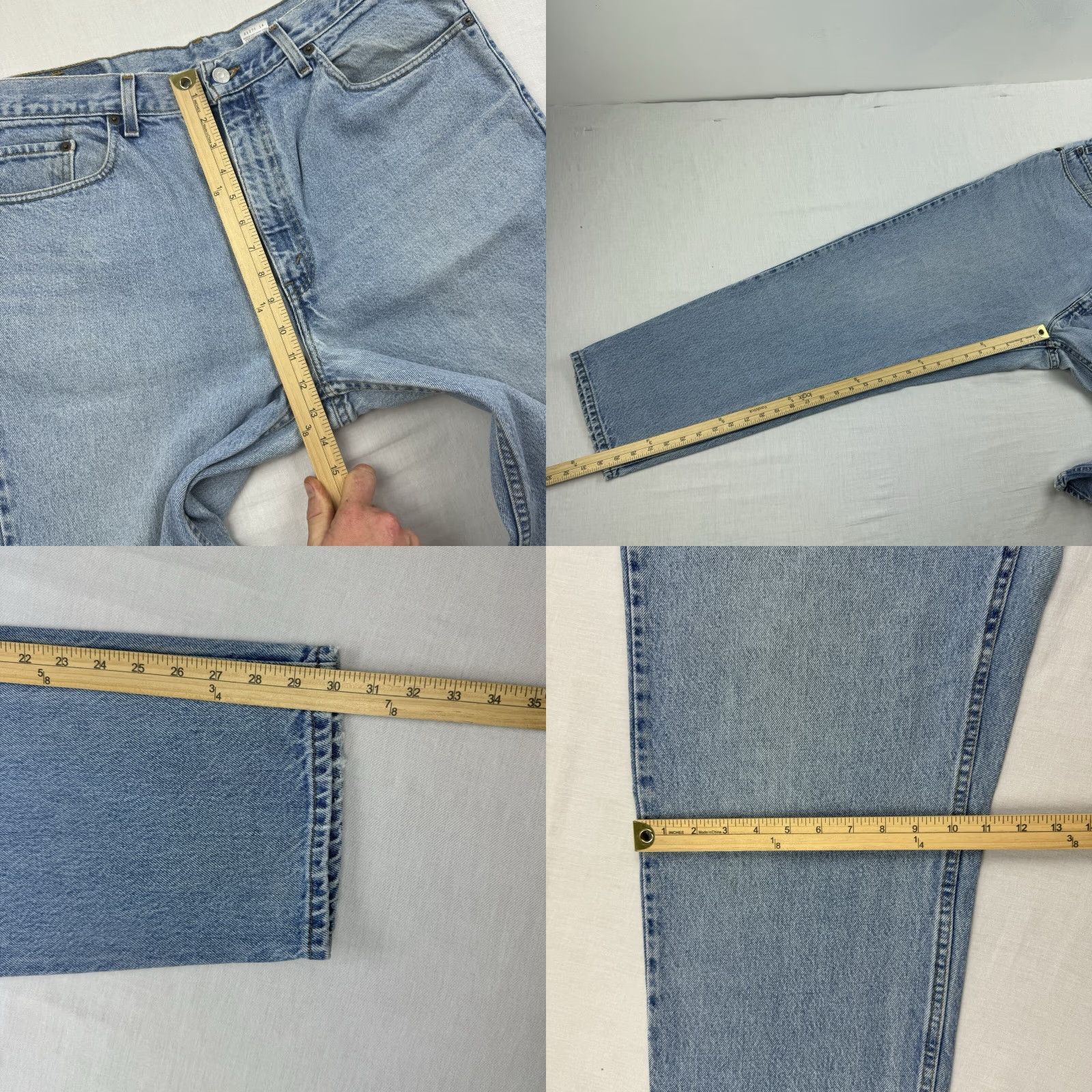 Levi's VINTAGE Levi's Jeans Men 38x30 Blue 90s Grunge Straight Regular Pants Vintage Worn Thrashed Size US 38 / EU 54 - 8 Thumbnail