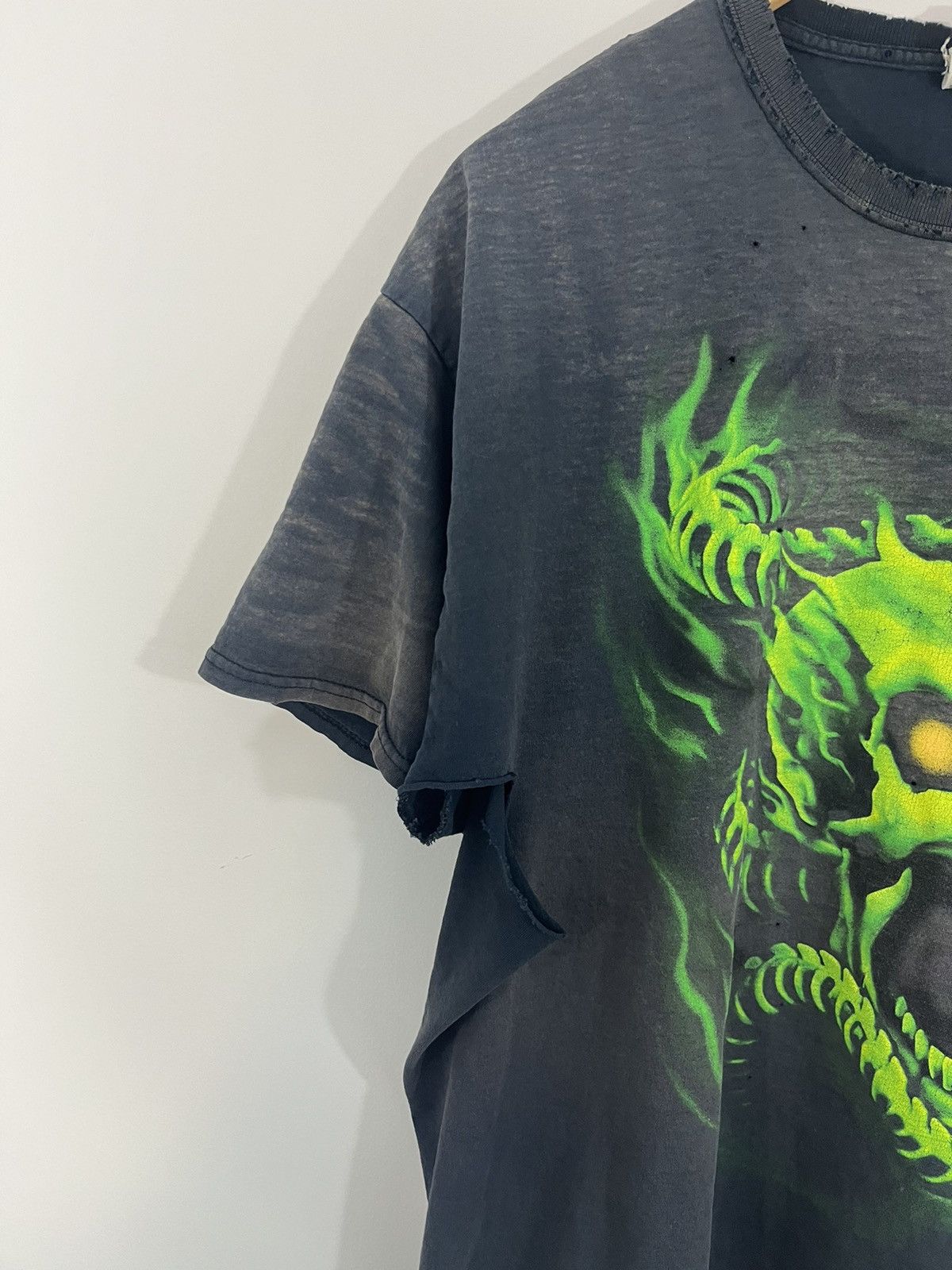 Vintage Thrashed Neon Skull Sun Faded Distressed Snake Tee Size US XL / EU 56 / 4 - 5 Thumbnail