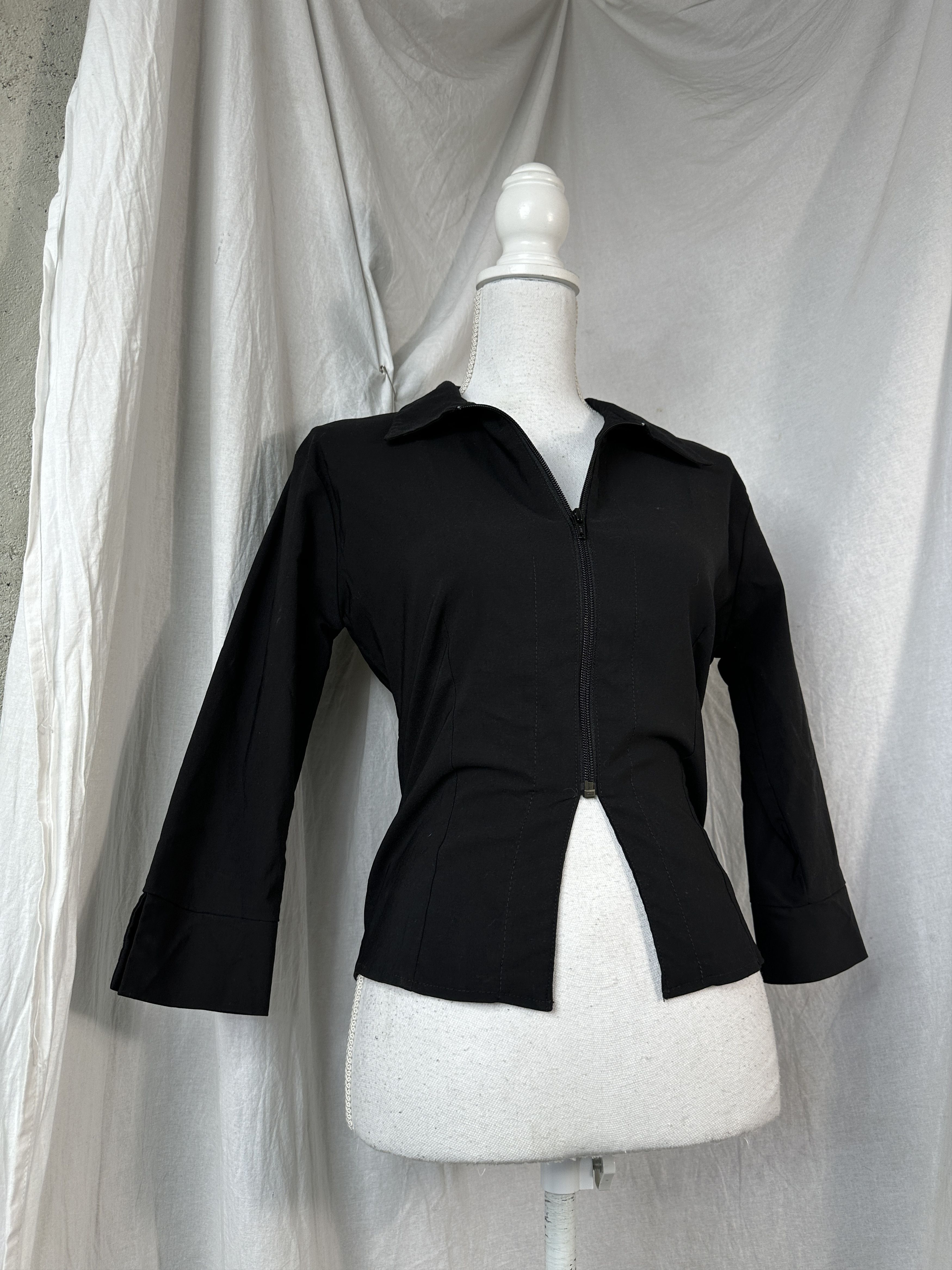Vintage Top Vintage Zip Fitted Viscose Size S / US 4 / IT 40 - 4 Thumbnail