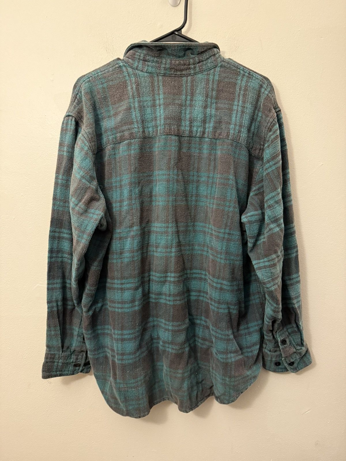 Vintage (XL) BEAUTIFUL FADED VINTAGE Green Flannel Button Up Shirt Size US XL / EU 56 / 4 - 6 Thumbnail
