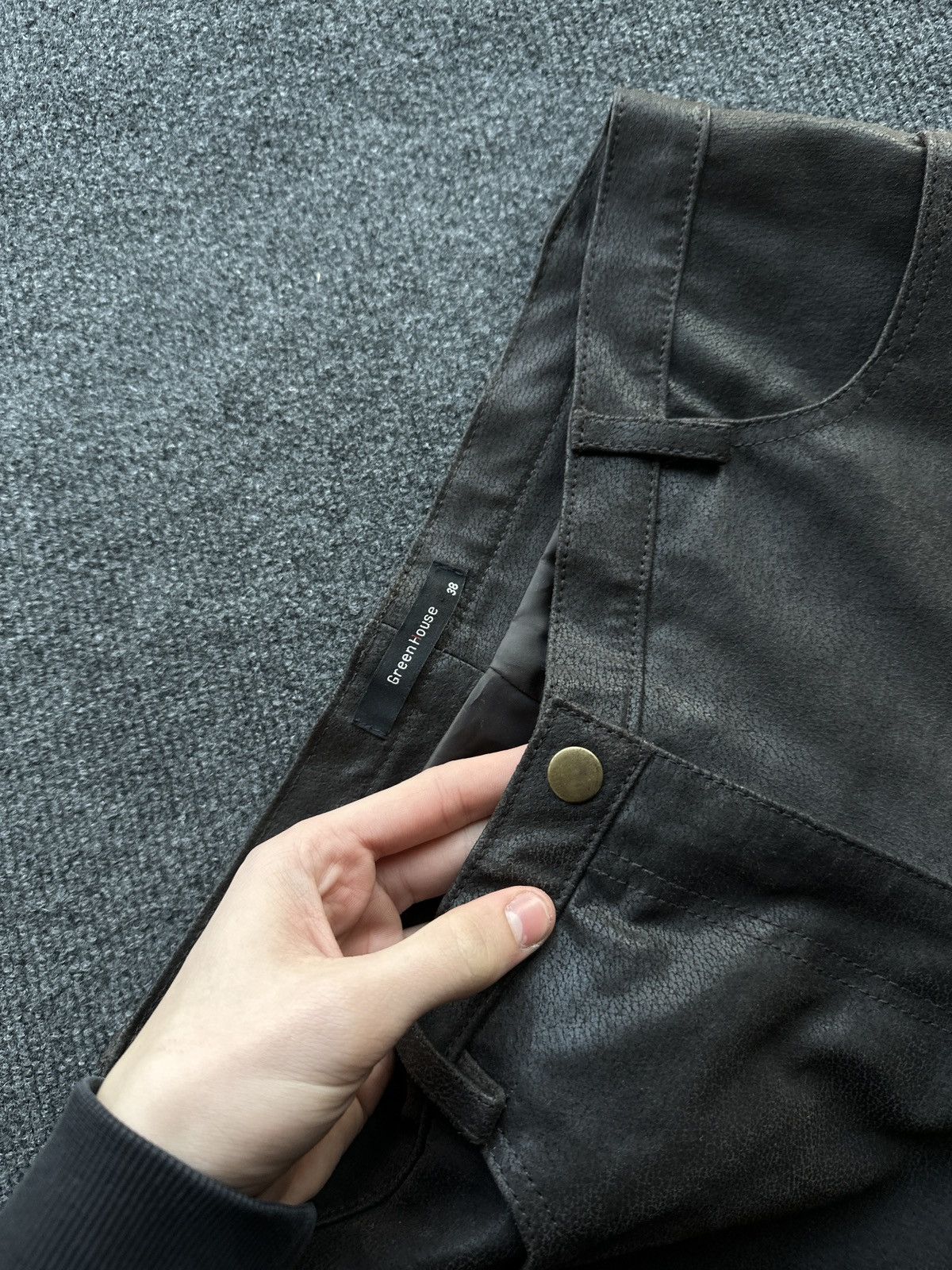 Leather 🚨Vintage leather pants motorcycles dark brown LUXURY Y2K Size 29" - 8 Thumbnail