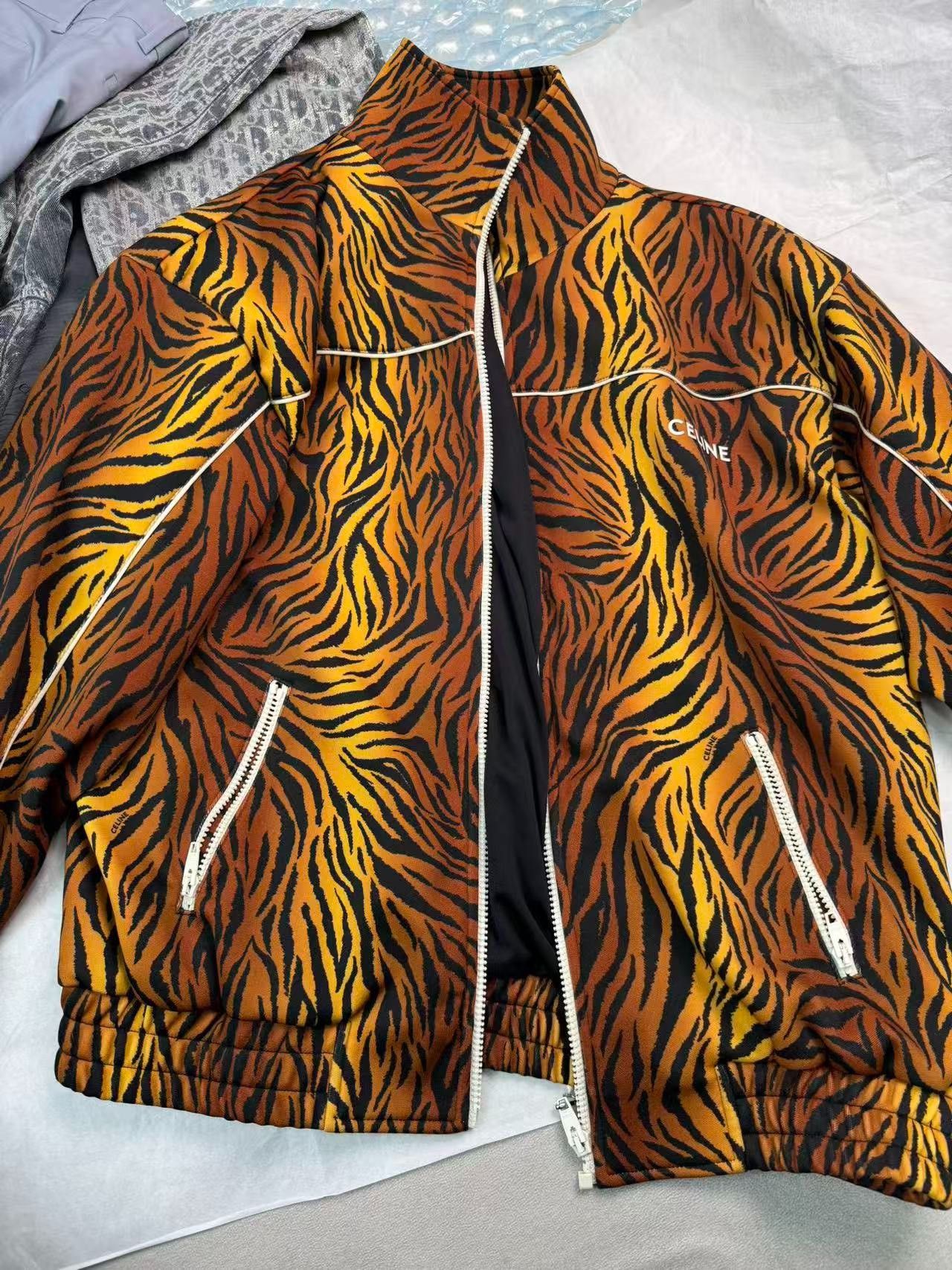Celine Celine Tiger Stripe Pattern Coat Size M / US 6-8 / IT 42-44 - 1 Thumbnail