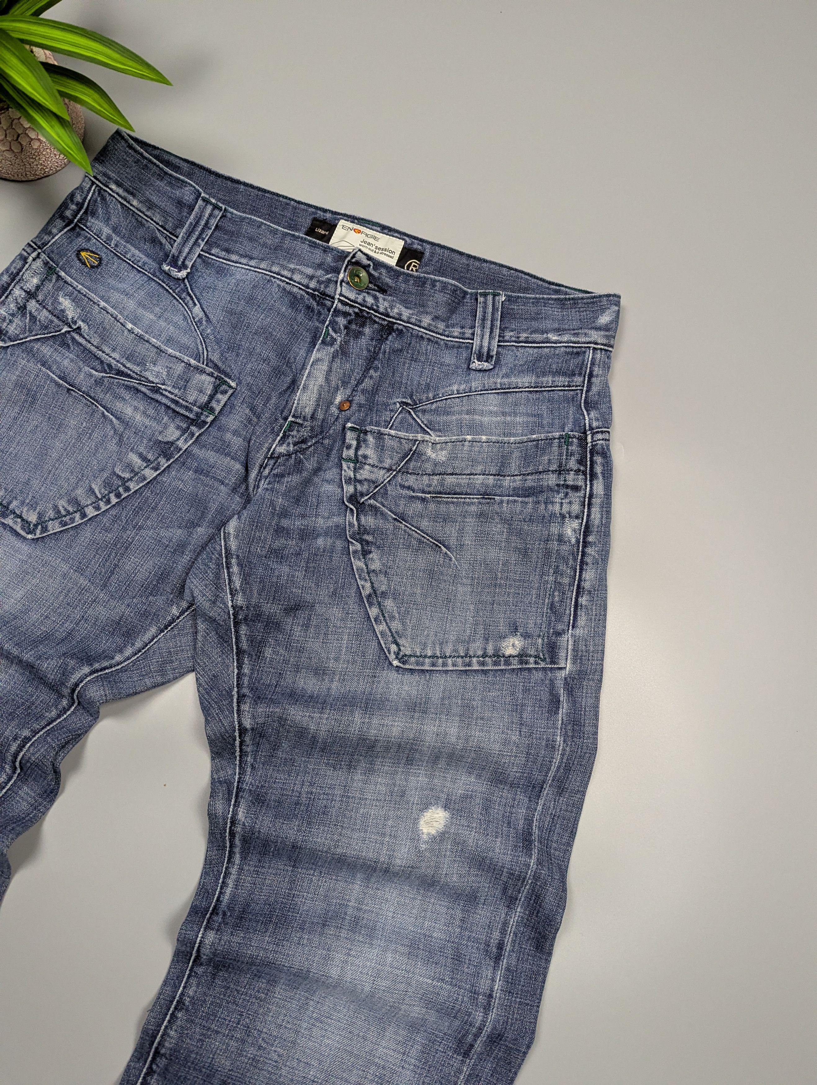 Energie nergie by Miss Sixty Y2K Faded Jeans Pockets Distressed Size US 36 / EU 52 - 7 Thumbnail