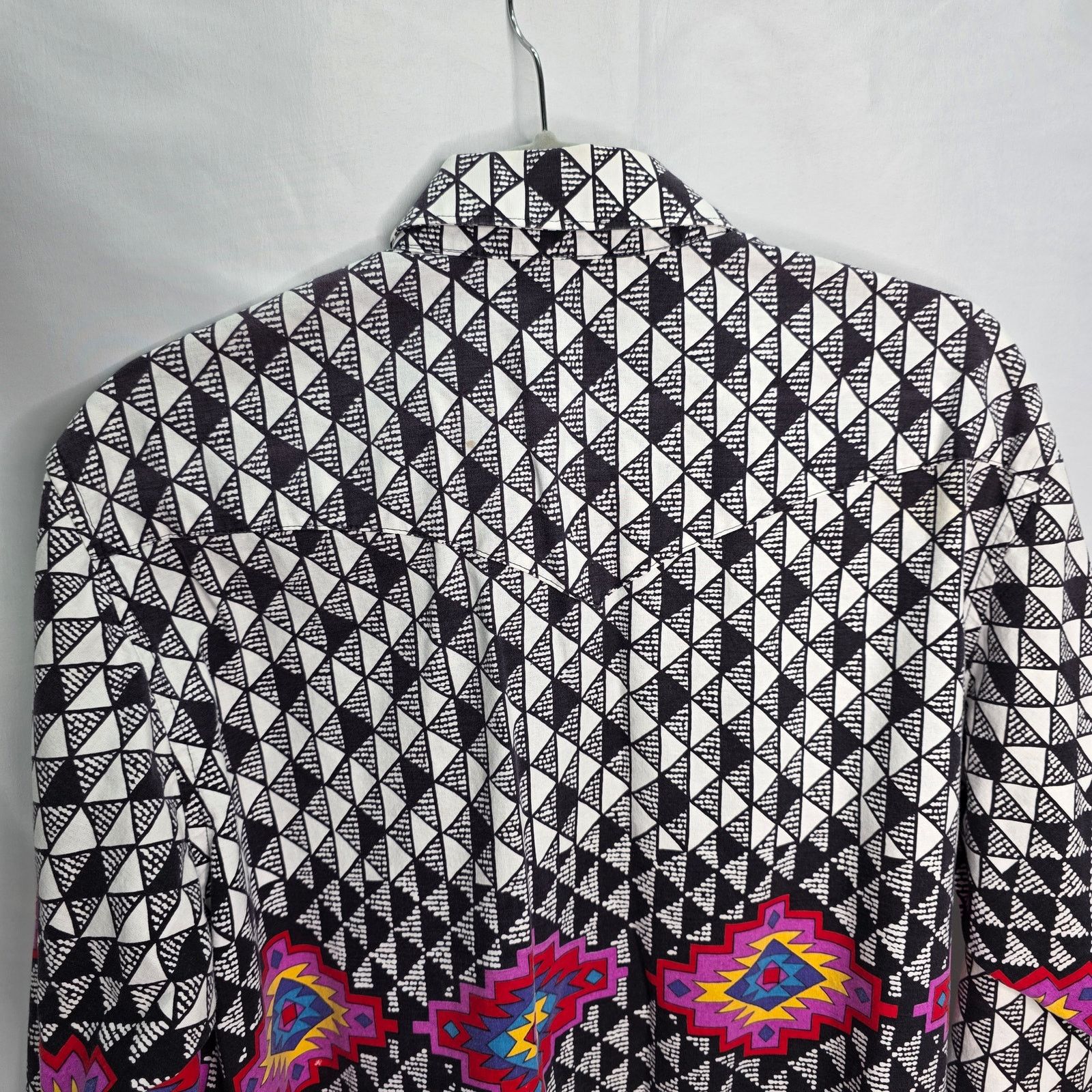 Wrangler Vintage Wrangler Cowboy Cut Black & White Aztec Shirt Size US M / EU 48-50 / 2 - 11 Thumbnail