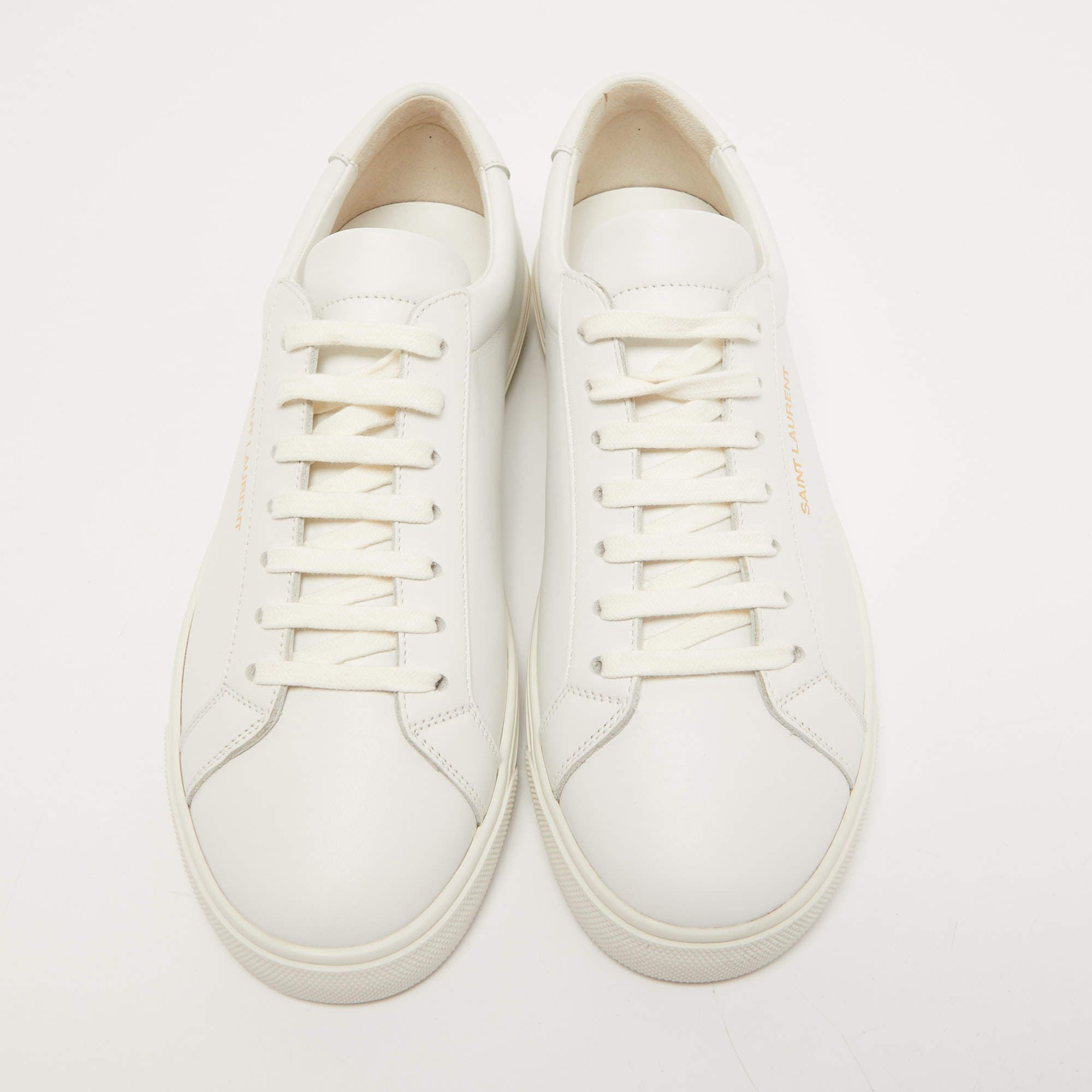 Saint Laurent Paris o1bcso1str1224 Classic Andy White Leather Sneaker in White Size US 12 / EU 45 - 5 Thumbnail