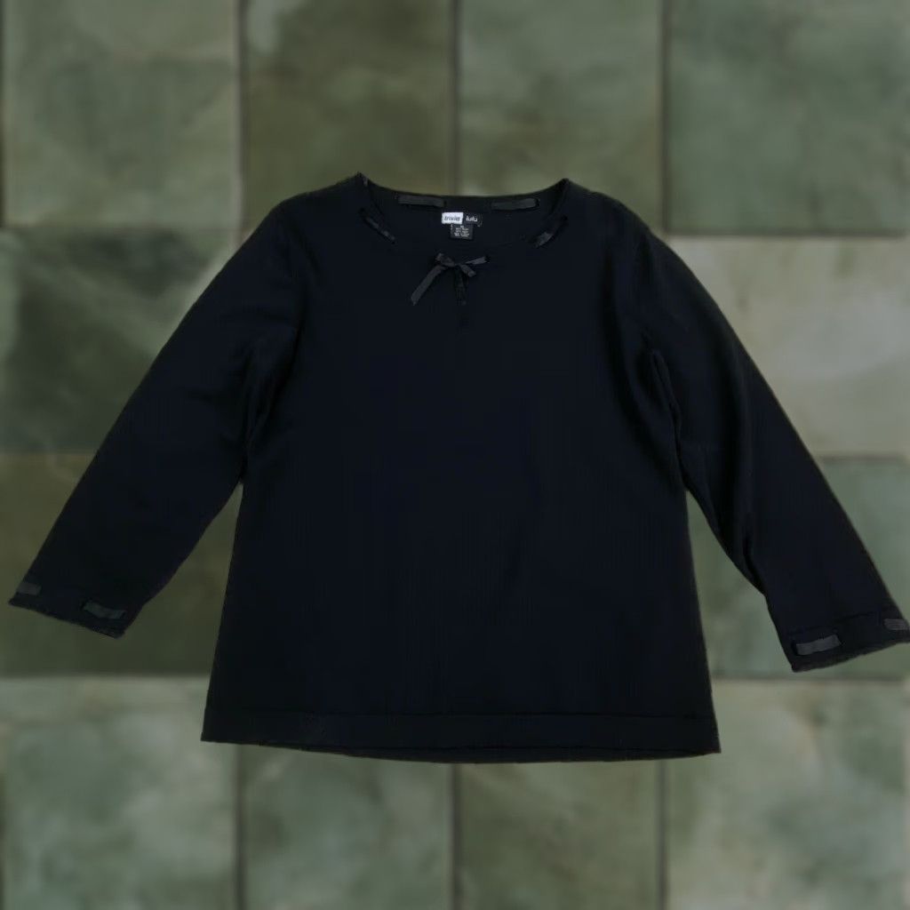 Vintage Trixie Lulu Womens Blouse XL Black 3/4 Sleeves Casual Ladies Size XL / US 12-14 / IT 48-50 - 1 Thumbnail