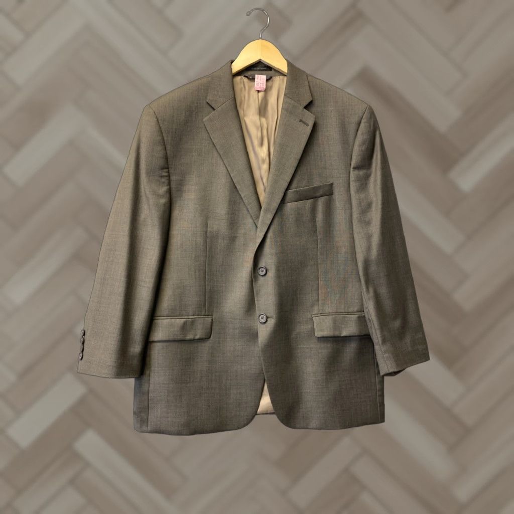 Ralph Lauren Lauren Ralph Lauren Blazer Adult 44S Taupe Brown Wool Two-Button Sport Coat Formal Preppy Mens Size 44S - 1 Thumbnail