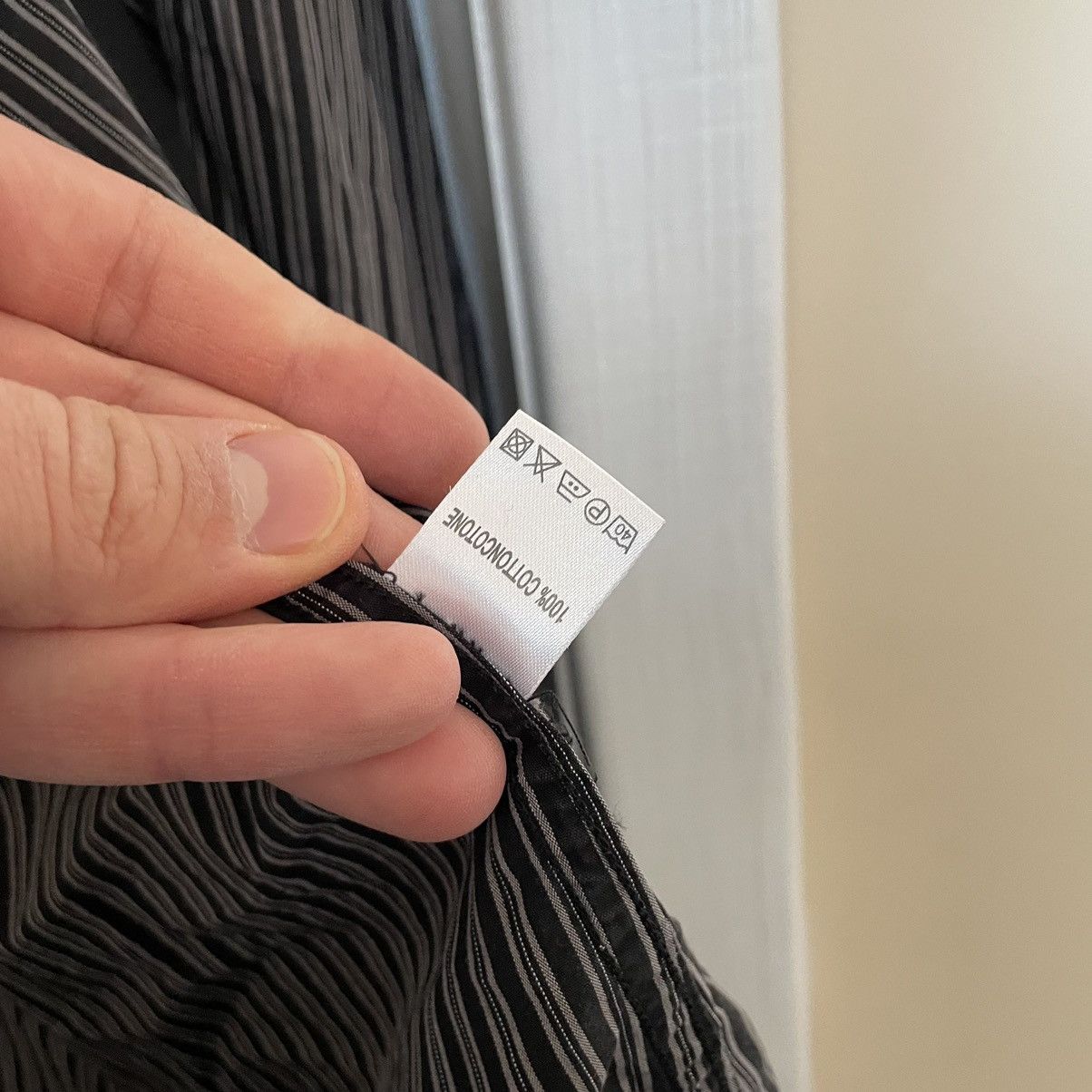 Gucci × Tom Ford × Vintage Gucci by Tom Ford black striped Gray Dress Shirt 90s Size US XL / EU 56 / 4 - 8 Thumbnail