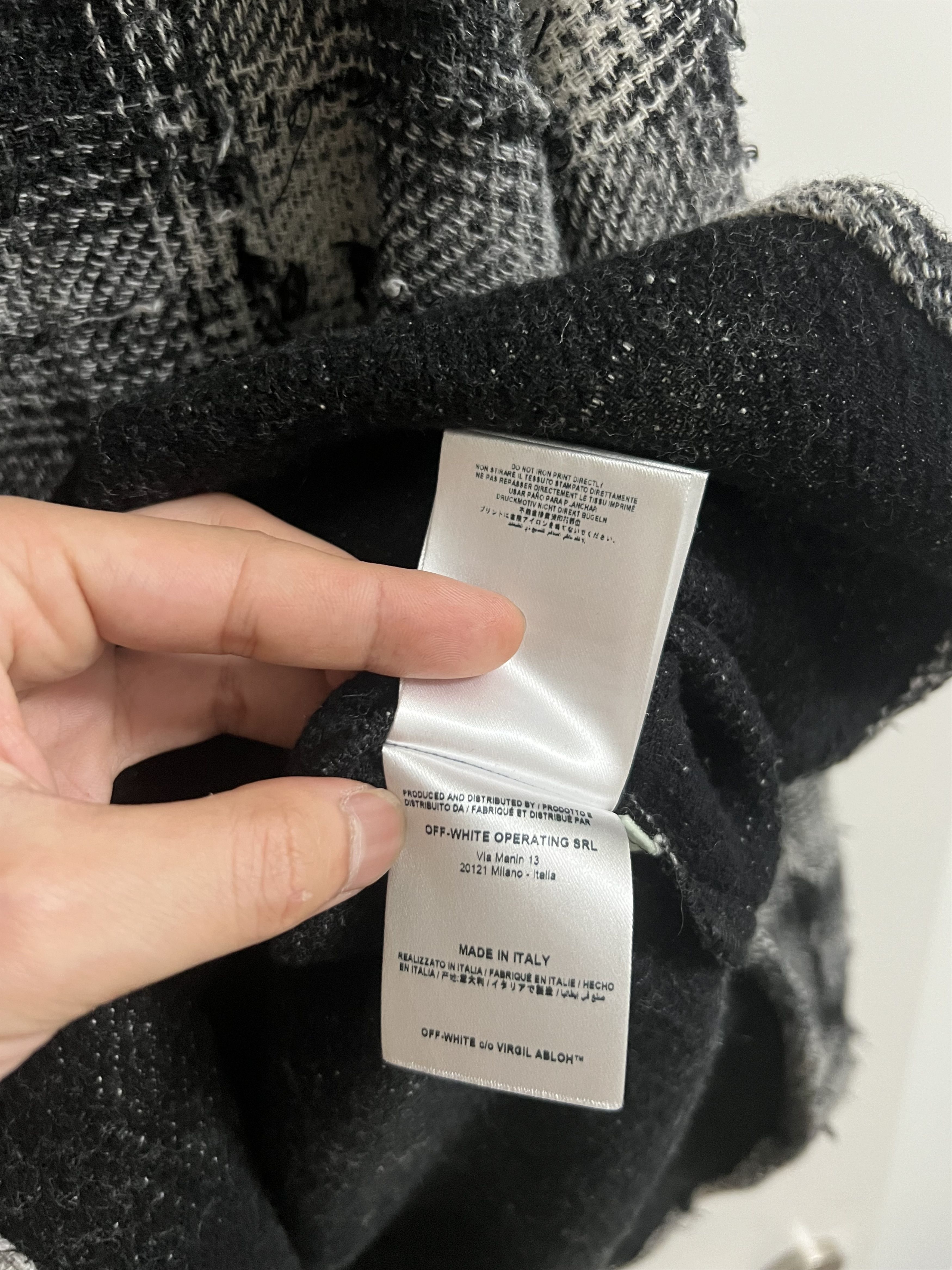 Off-White Plaid Distressed Flannel with Detachable Hood Size US S / EU 44-46 / 1 - 7 Thumbnail