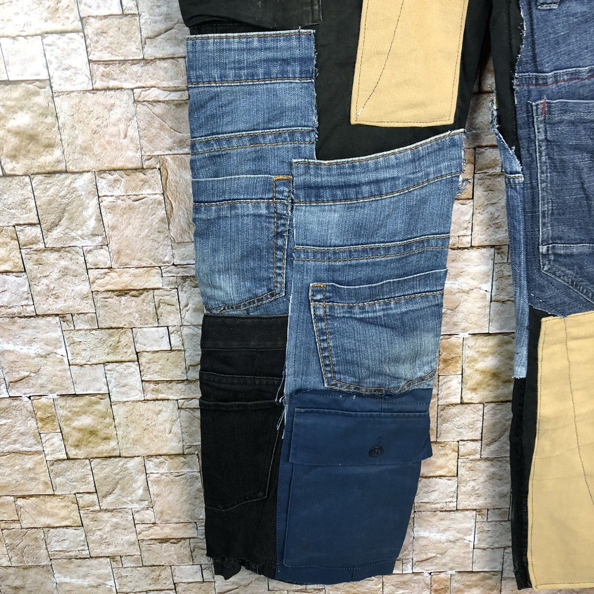 Japanese Brand Navy Produce custom patchwork Cargo Multipocket Pants #A139 Size US 34 / EU 50 - 12 Thumbnail