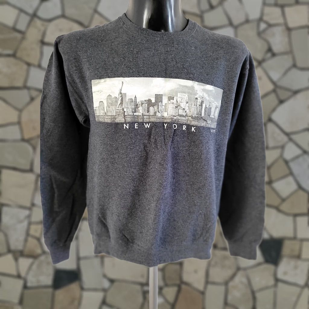 Jerzees VINTAGE Jerzees Sweatshirt S Grey New York Mens Sweatshirt Pullover 38" Chest 24" Back Collar to Hem Grade A Size US S / EU 44-46 / 1 - 1 Thumbnail
