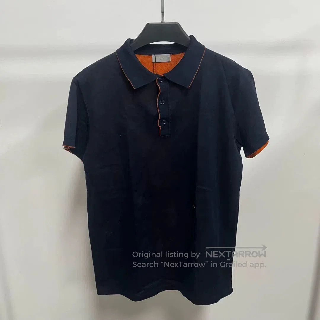 Dior Navy CD Embroidered Polo Shirt.