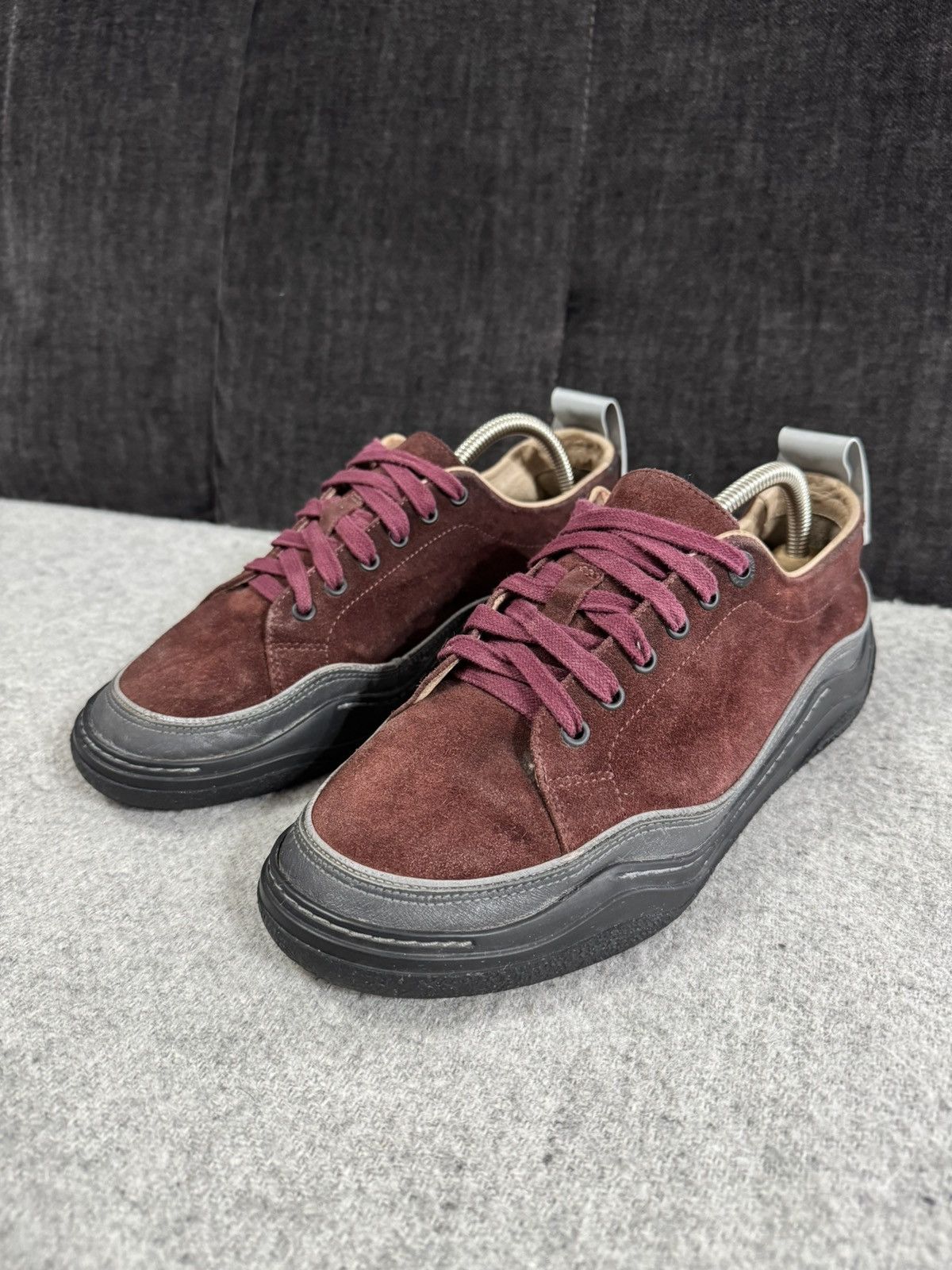 Lanvin Lanvin L Low Top Suede Leather Burgundy Sneakers UK7 41 Size US 8 / EU 41 - 6 Thumbnail
