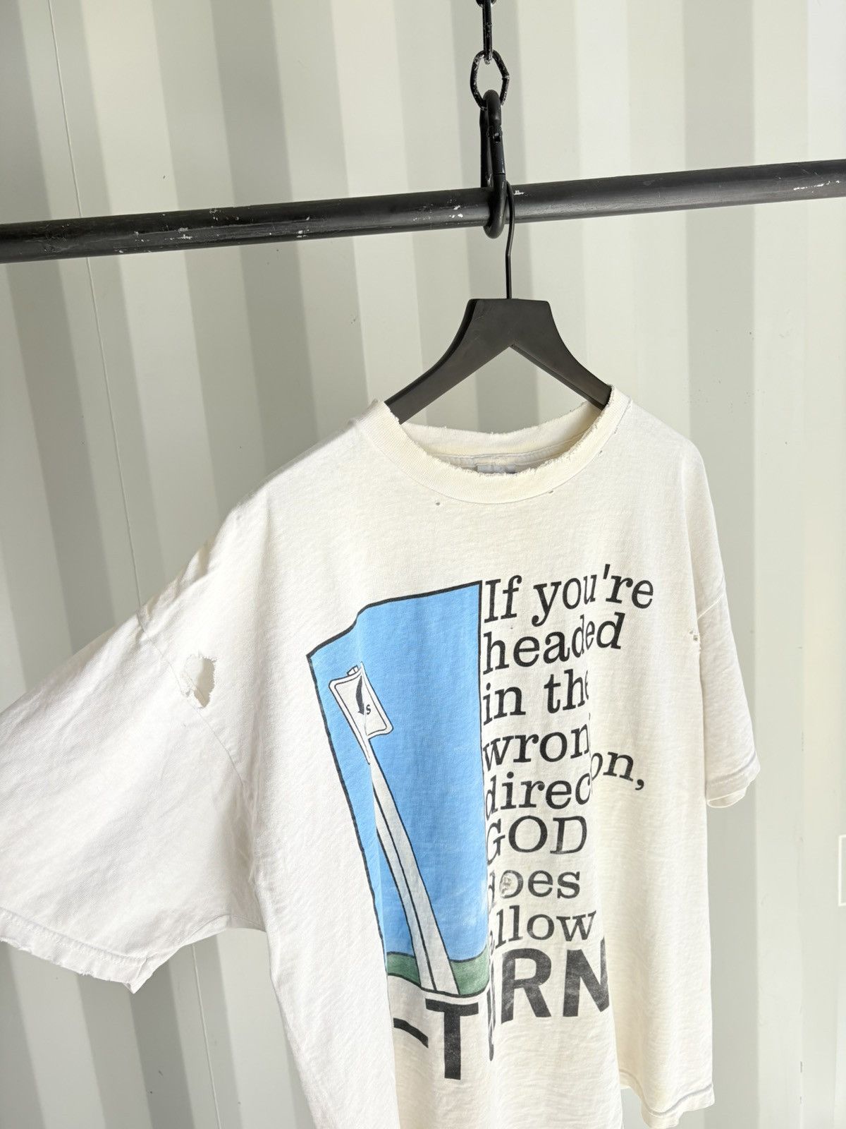 Vintage Thrashed God Allows U Turns Shirt Faded Distressed Band Size US XXL / EU 58 / 5 - 3 Thumbnail