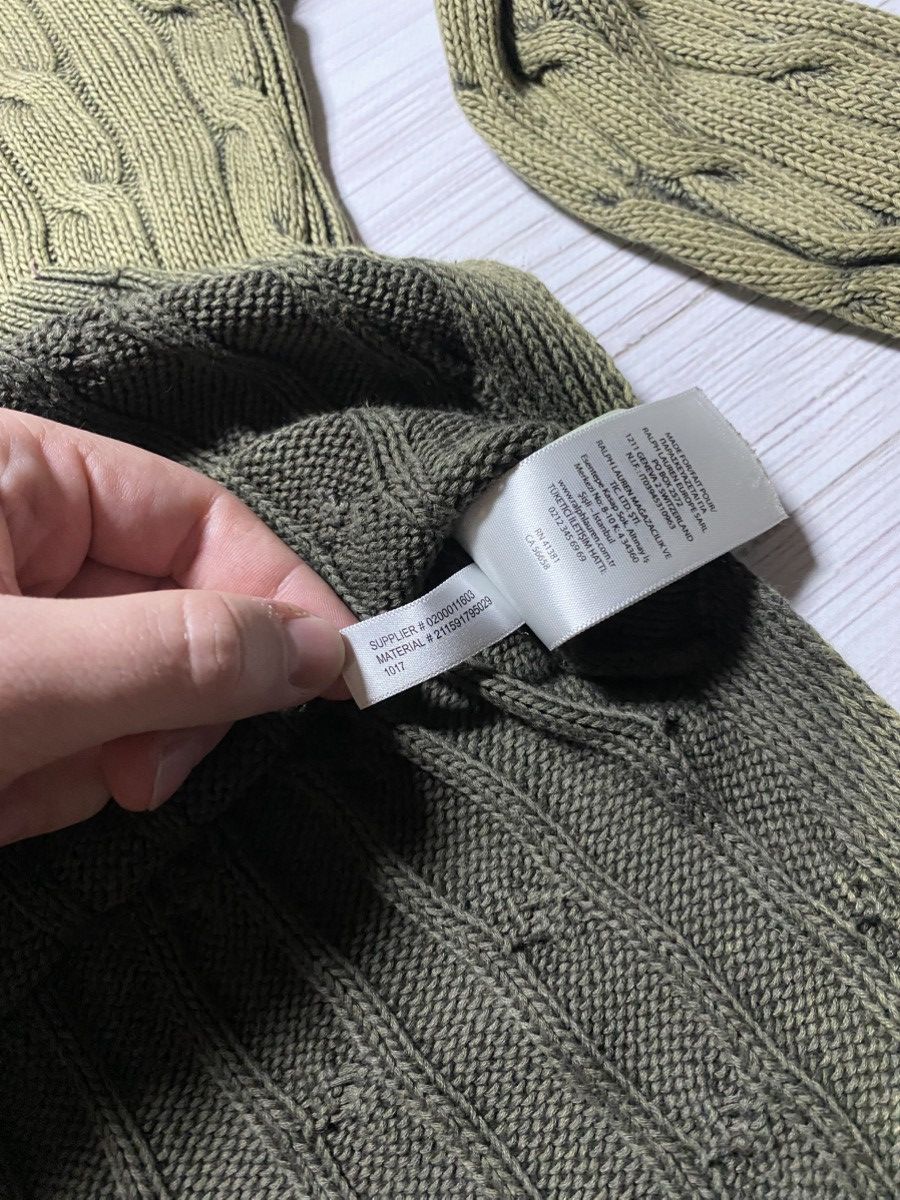 Polo Ralph Lauren Vintage Polo Ralph Lauren cable knit oversize V-neck sweater Size XS / US 0-2 / IT 36-38 - 6 Thumbnail