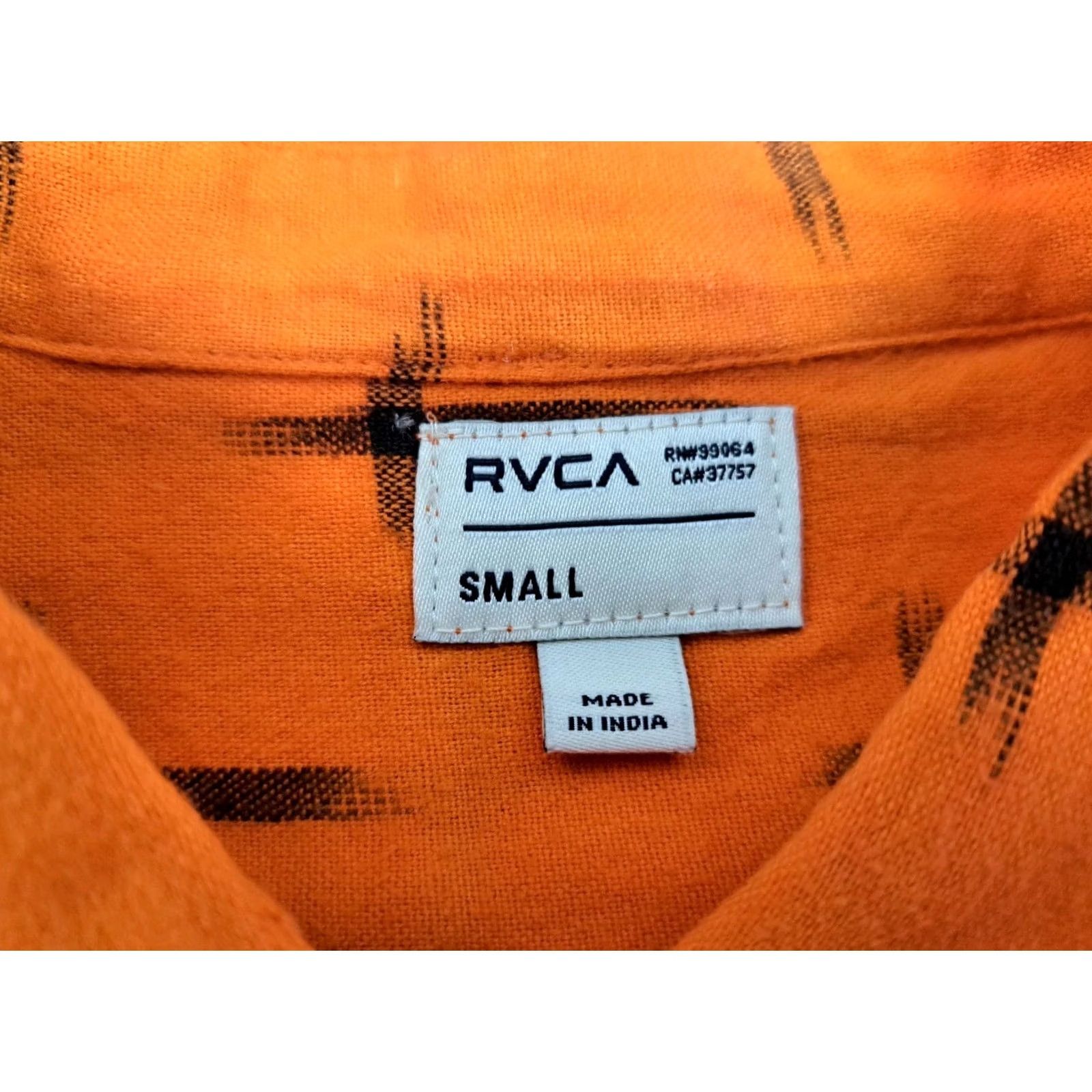 RVCA RVCA Women's Long Sleeve Button Up Woven Shirt Orange/Black Cross Size S Size S / US 4 / IT 40 - 4 Thumbnail