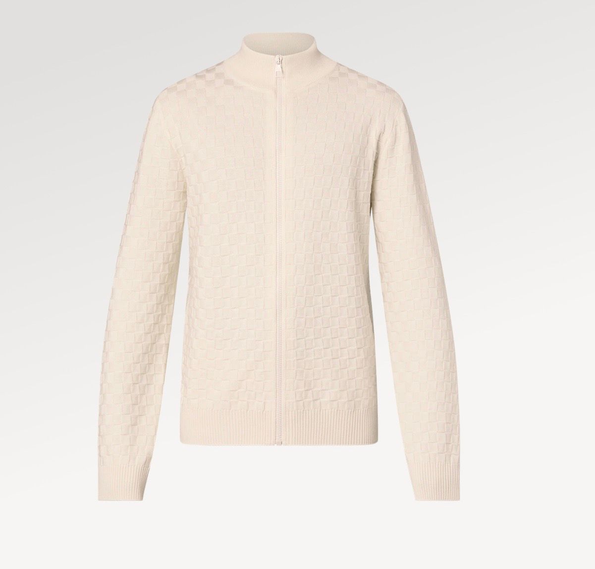 Shop Louis Vuitton 2023-24FW Damier Wool Zip-Through Cardigan