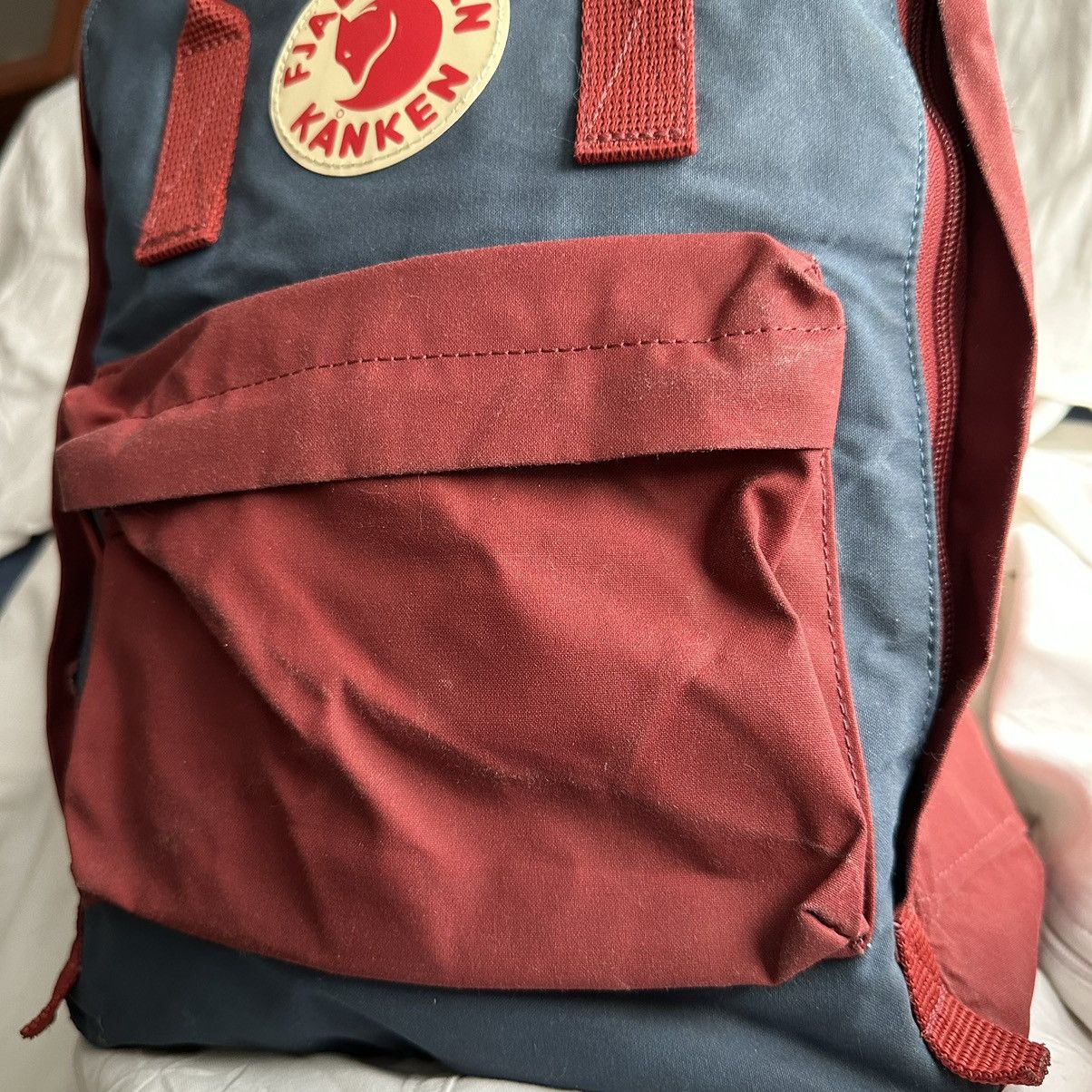 Fjallraven Rare Vintage Fjallraven Kanken Classic Backpack Royal Blue Ox Red Grailed