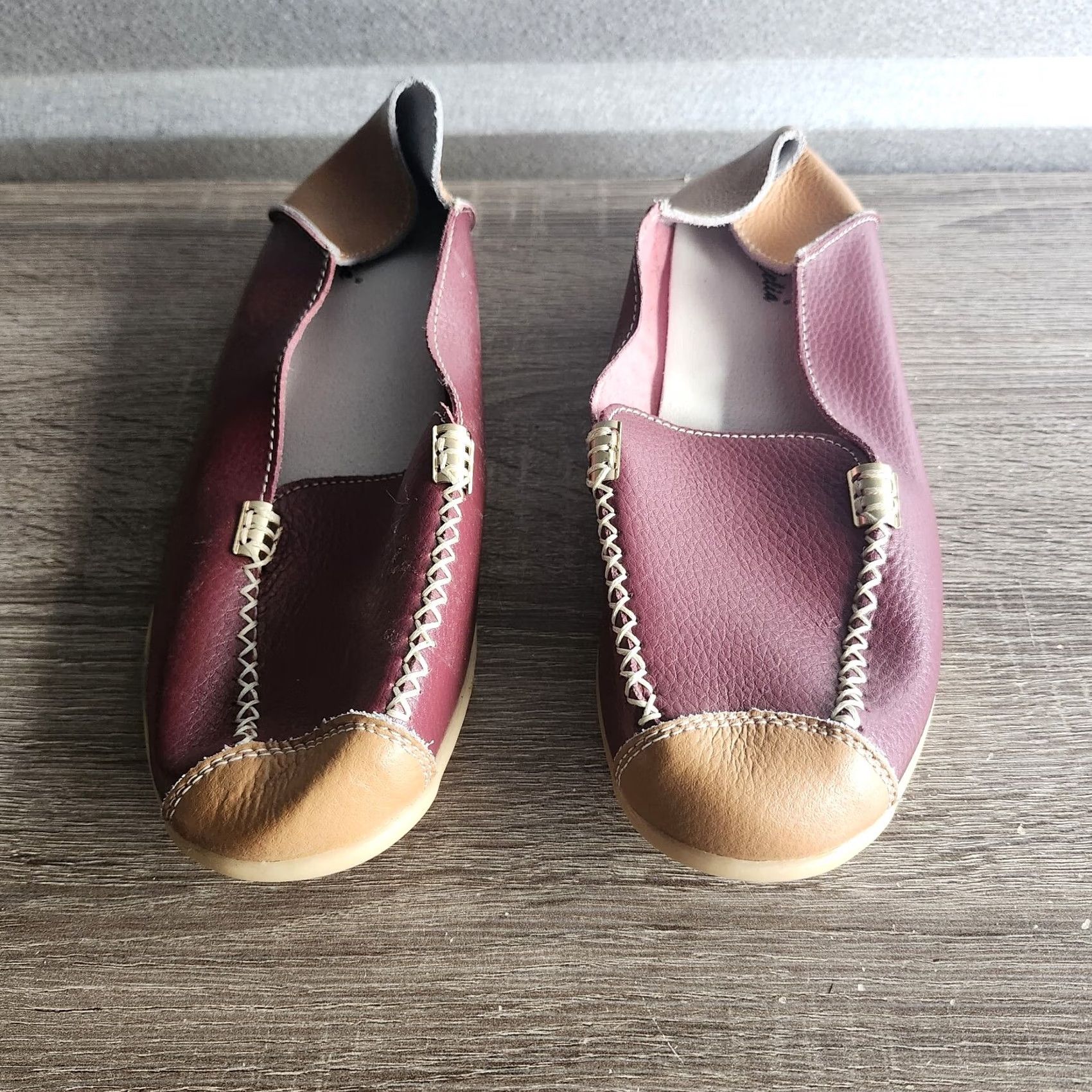 Vintage Celia Women's Driving Loafers Slips On Comfort Leather Burgundy 44 Womens Casual Travel Shoes United States 44 EU 44 Satin? Size US 12 / IT 42 - 7 Thumbnail