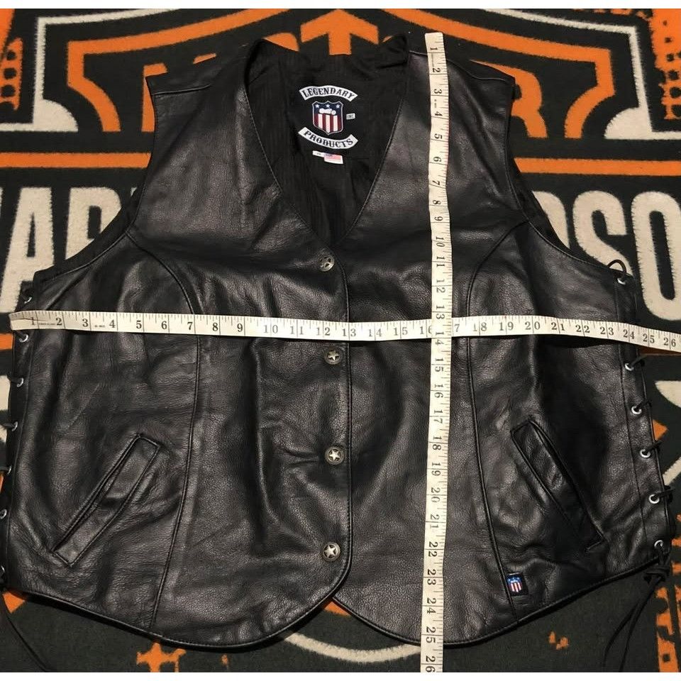 Genuine Leather LEGENDARY PRODUCTS Leather Vest 2XL Women, Made in USA Size XXL / US 16-18 / IT 52-54 - 8 Thumbnail