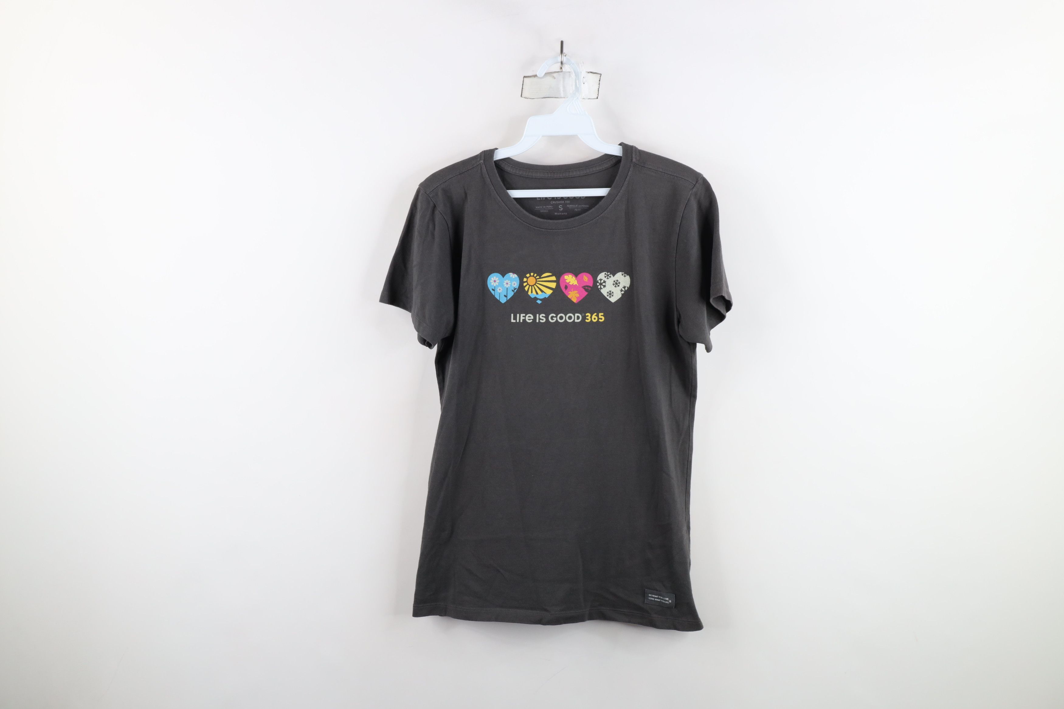 Life is Good × Vintage Life Is Good Spell Out Seasons Heart Short Sleeve T-Shirt Size S / US 4 / IT 40 - 1 Thumbnail