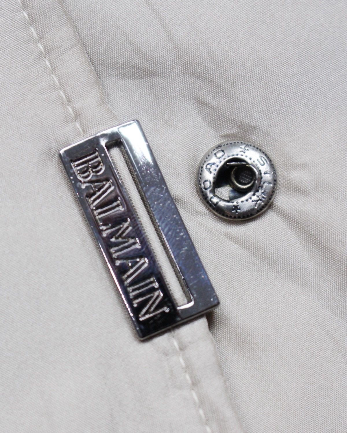 Balmain 1990S BALMAIN PARIS BEIGE SILK PADDED COAT Size US L / EU 52-54 / 3 - 4 Thumbnail