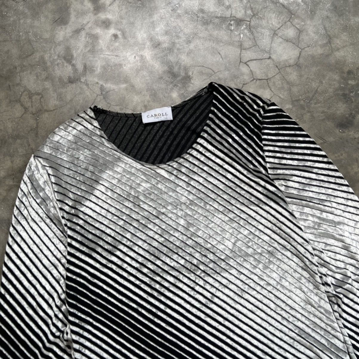 Vintage 1990’s Caroll Paris JPG Style Silver Longsleeve Shirt Size M / US 6-8 / IT 42-44 - 3 Thumbnail