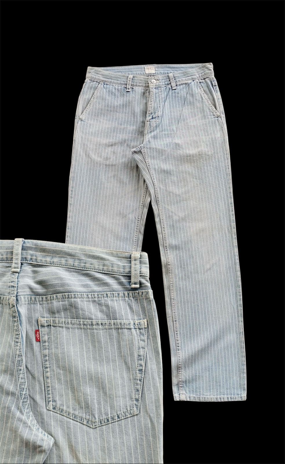Kapital Dept Japan Pinstripe Wash Blue Denim Jeans Size US 32 / EU 48 - 1 Thumbnail