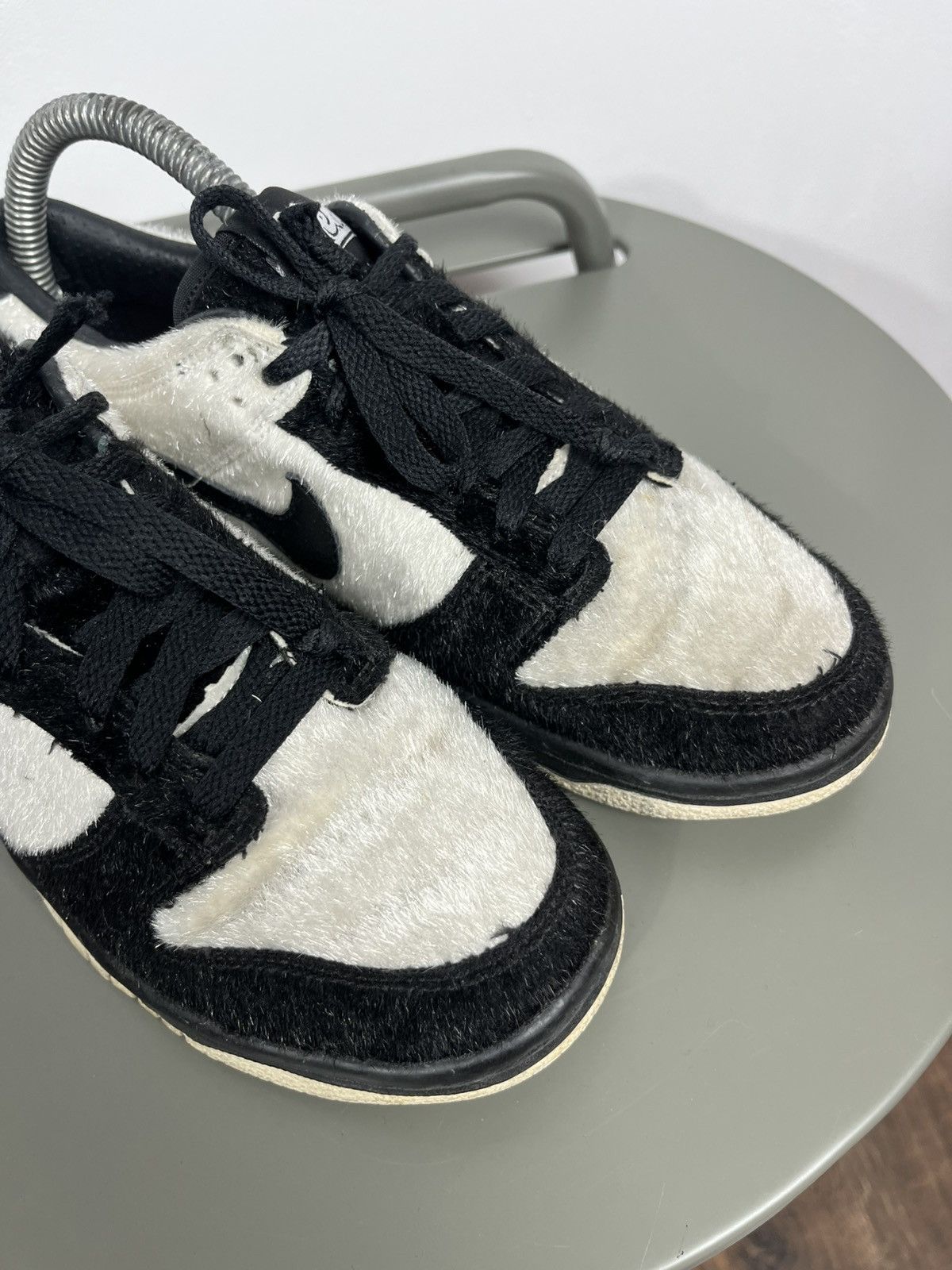 Nike Nike Dunk Low Panda Pigeon Black White Hairy Suede Sneakers Size US 6.5 / IT 36.5 - 5 Thumbnail