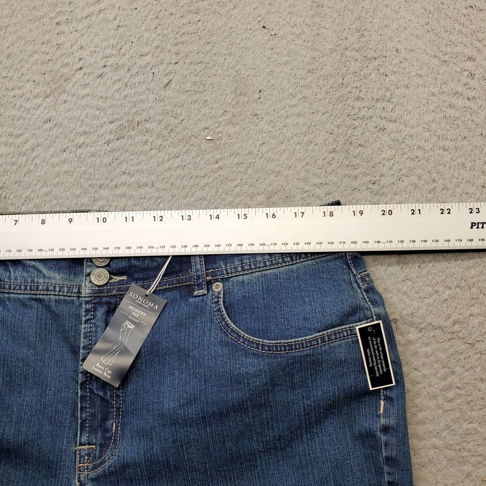 Vintage Sonoma Jeans Womens 16 Blue Denim Bootcut Modern Regular Stretch Low Rise Outdoor Jeans Size 38" / US 16 / IT 52 - 6 Thumbnail