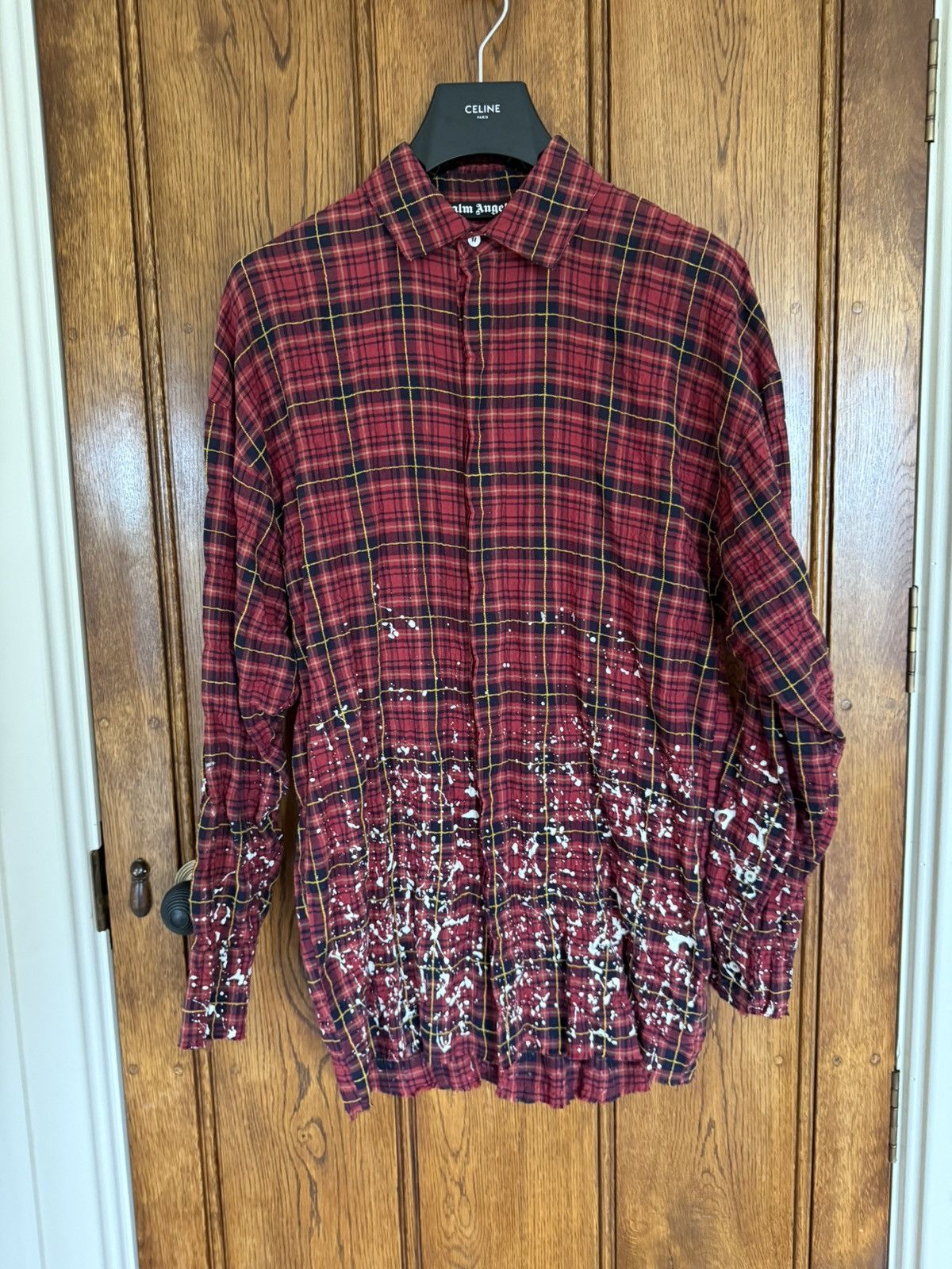 Palm Angels FW21 Palm Angels paint splatter long flannel bleached Grail Size US M / EU 48-50 / 2 - 4 Thumbnail