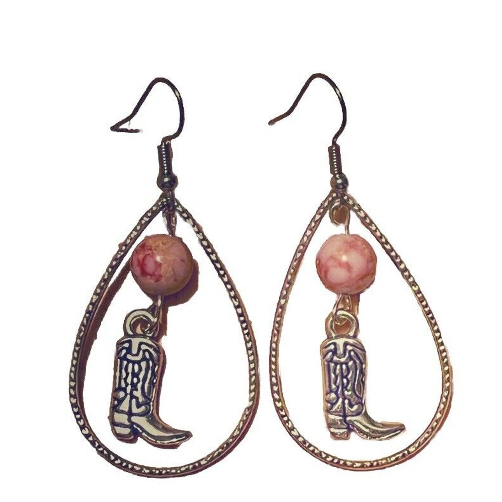 Other Women’s Cowboy Boot Pink Turquoise Glass Bead & Silver Size ONE SIZE - 2 Thumbnail