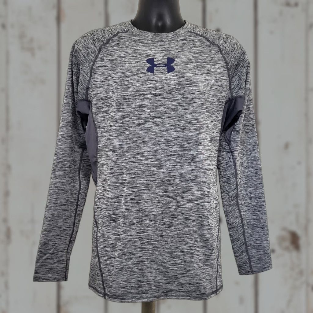 Under Armour Under Armour Heatgear Compression Shirt Men's 2XL Heather Gray Long Sleeve Raglan Sleeve Breathable Moisture Wicking Quick Dry Athletic Size US XXL / EU 58 / 5 - 1 Thumbnail