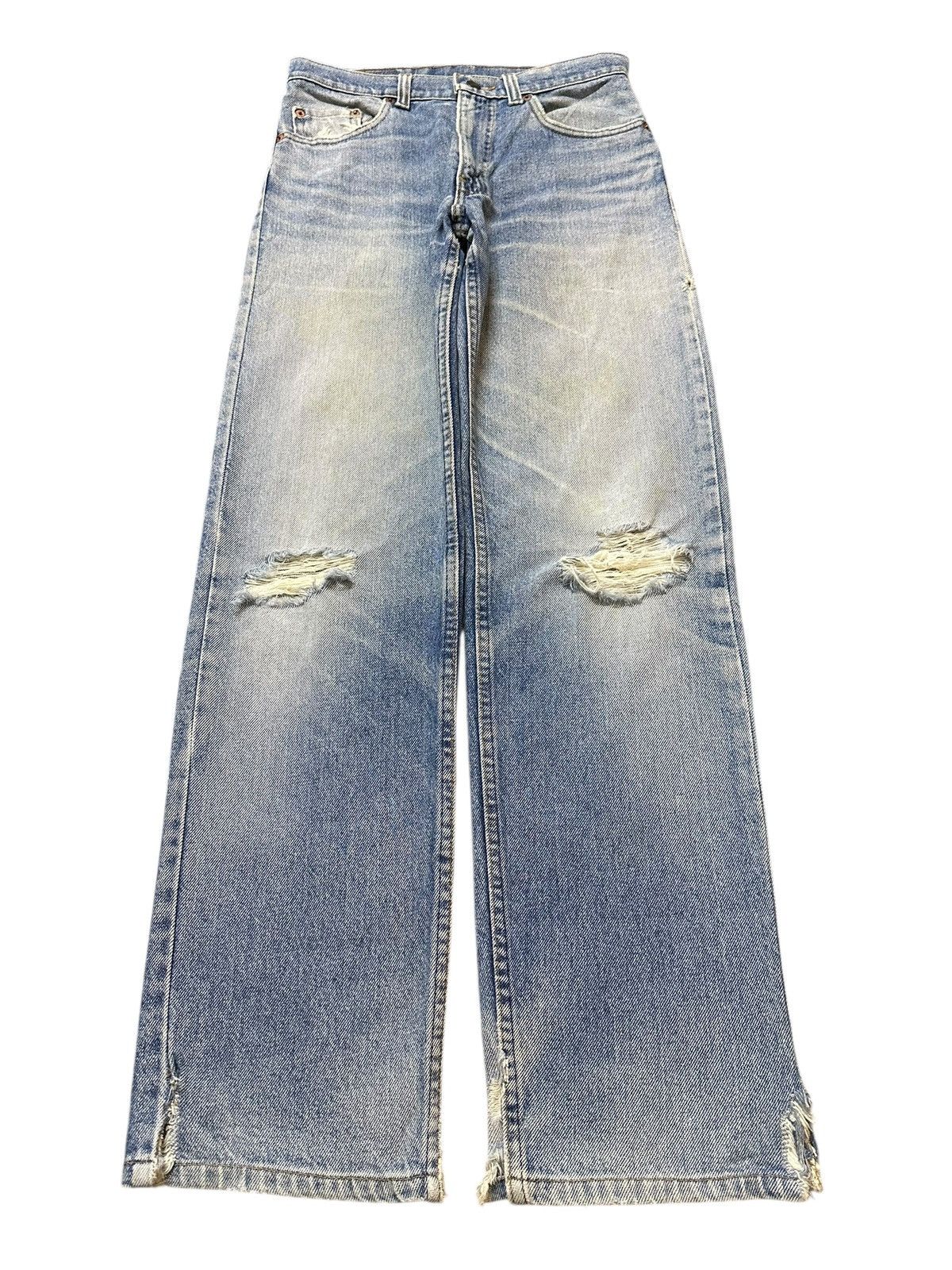 Levi's Vintage Usa 80s Levis 510 Light Wash Faded Distressed Jeans Size US 29 - 1 Thumbnail