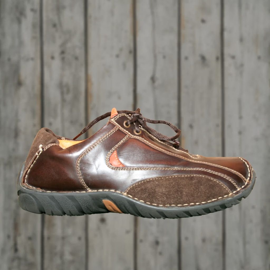 Vintage Y2K Vintage MEMPHIS ONE Brown Leather Suede Fashion Sneakers Men 12 US 45 EUR Sneakers, Casual, Leather Upper, Brown, 1990s, Mens Size US 12 / EU 45 - 1 Thumbnail